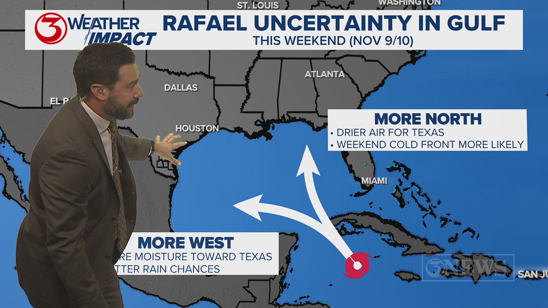 Rafael has developed in the Caribbean and is forecast to move into the Gulf of Mexico this week as a hurricane.