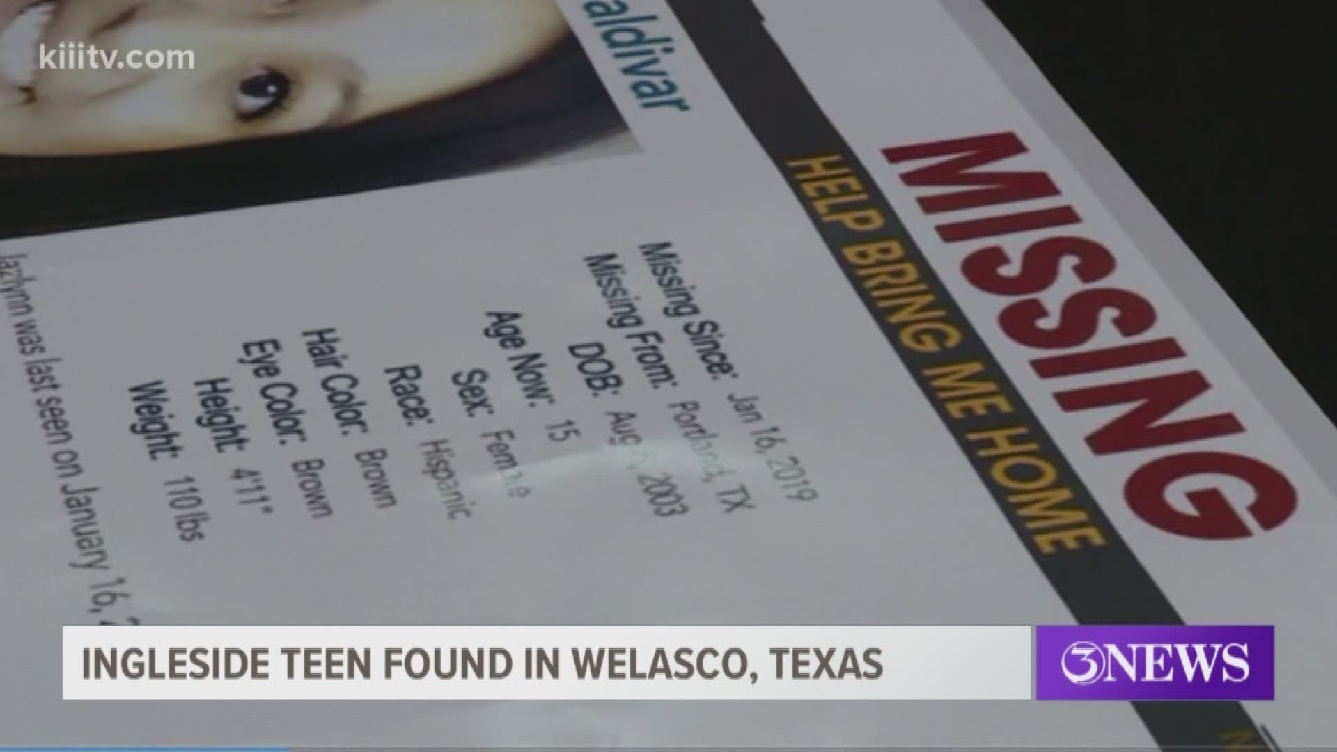 16-year-old, Jazlynn Saldivar was found in Weslaco and is in custody of law enforcement.