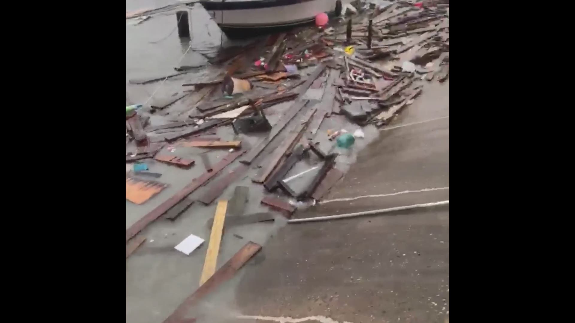 Viewer Josh Reed submitted this video of debris at the marine near Cole Park in downtown Corpus Christi.