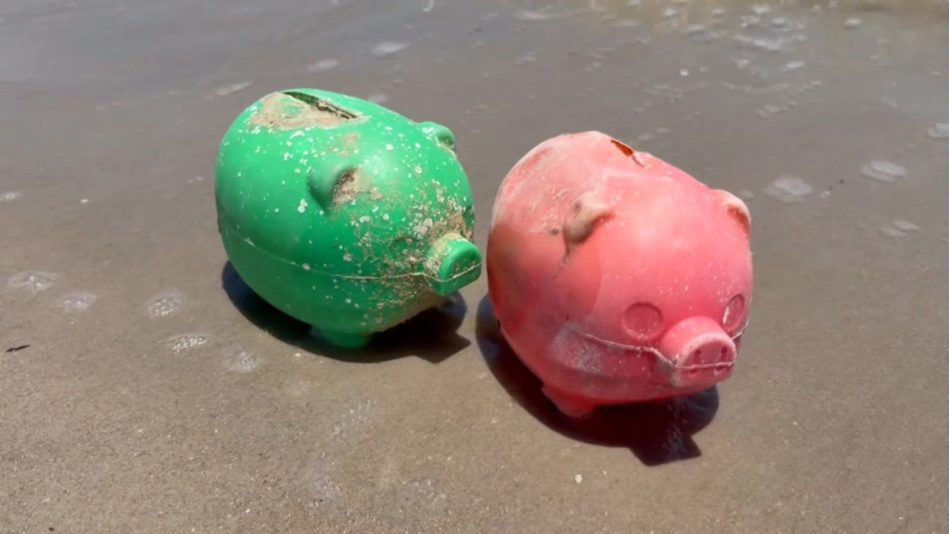 Dozens of floating piggy banks blanket South Texas beaches | kvue.com
