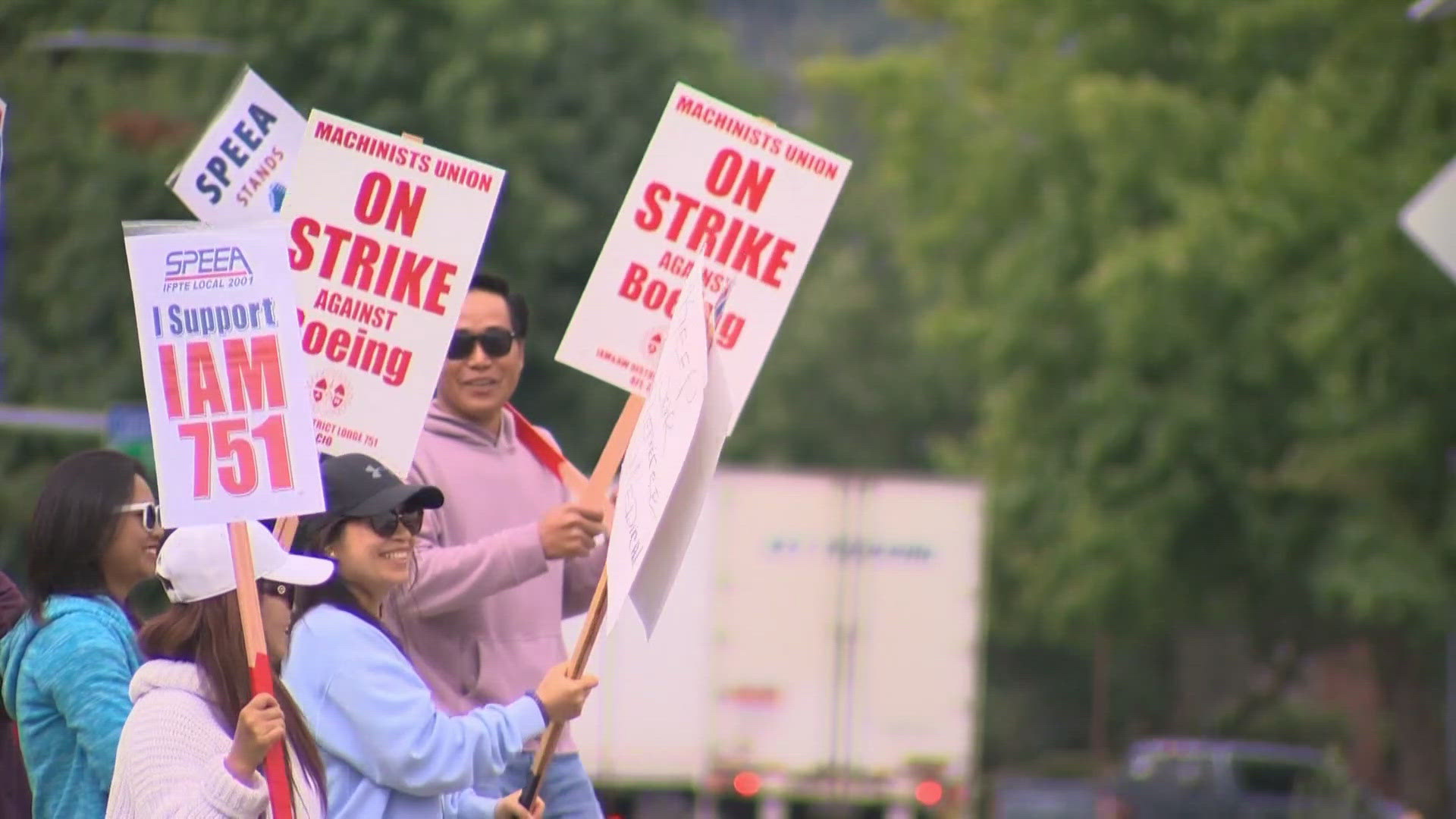 Boeing is considering temporary layoffs amid a factory workers' strike that began last week.