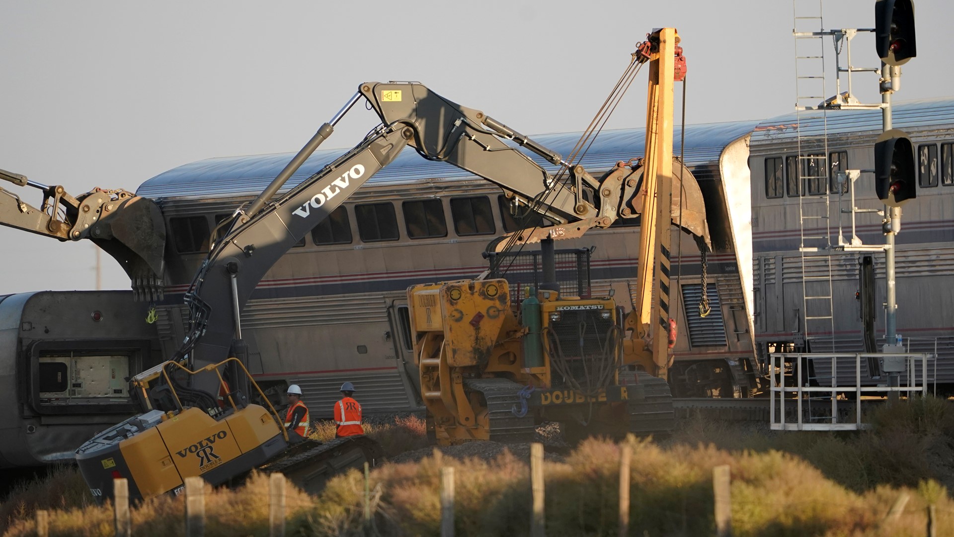 NTSB investigators are studying video from the Amtrak train and another locomotive that went over the same track a little over an hour earlier.