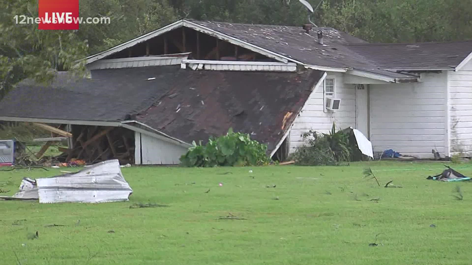 The woman said she was not at the home at the time. Her valuables are safe, but she will have to have major repairs made to her house.