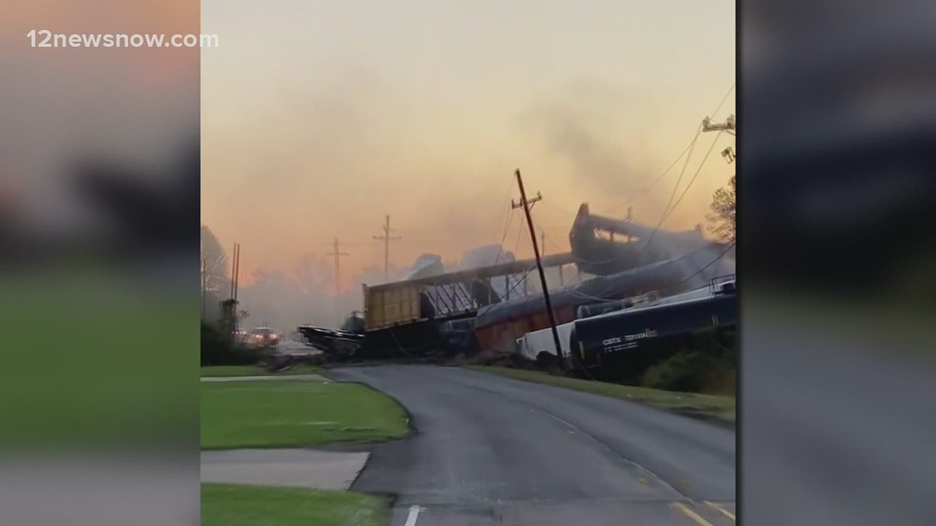 Crews are still cleaning up after the train derailed, causing leaks in 5 cars