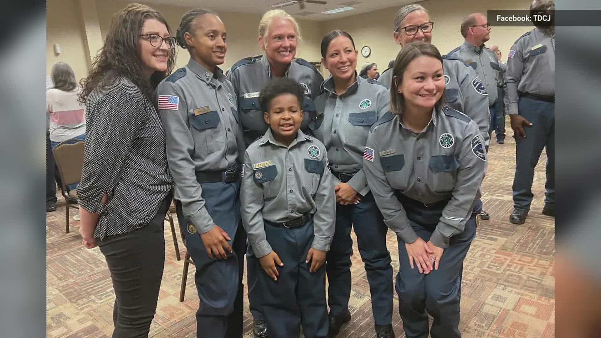 The Texas Department of Criminal Justice has 18 new correctional officers and one of them is a brave 10-year-old boy.