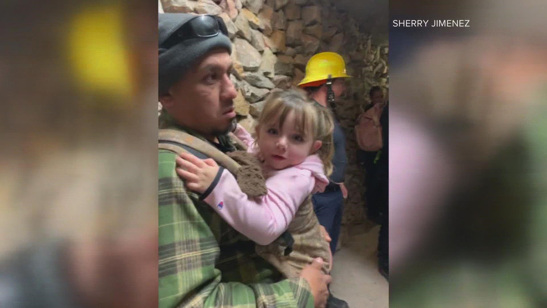 The family was visiting the Grand Canyon Caverns when the elevator broke. The facility offered them a hotel room, food and water.