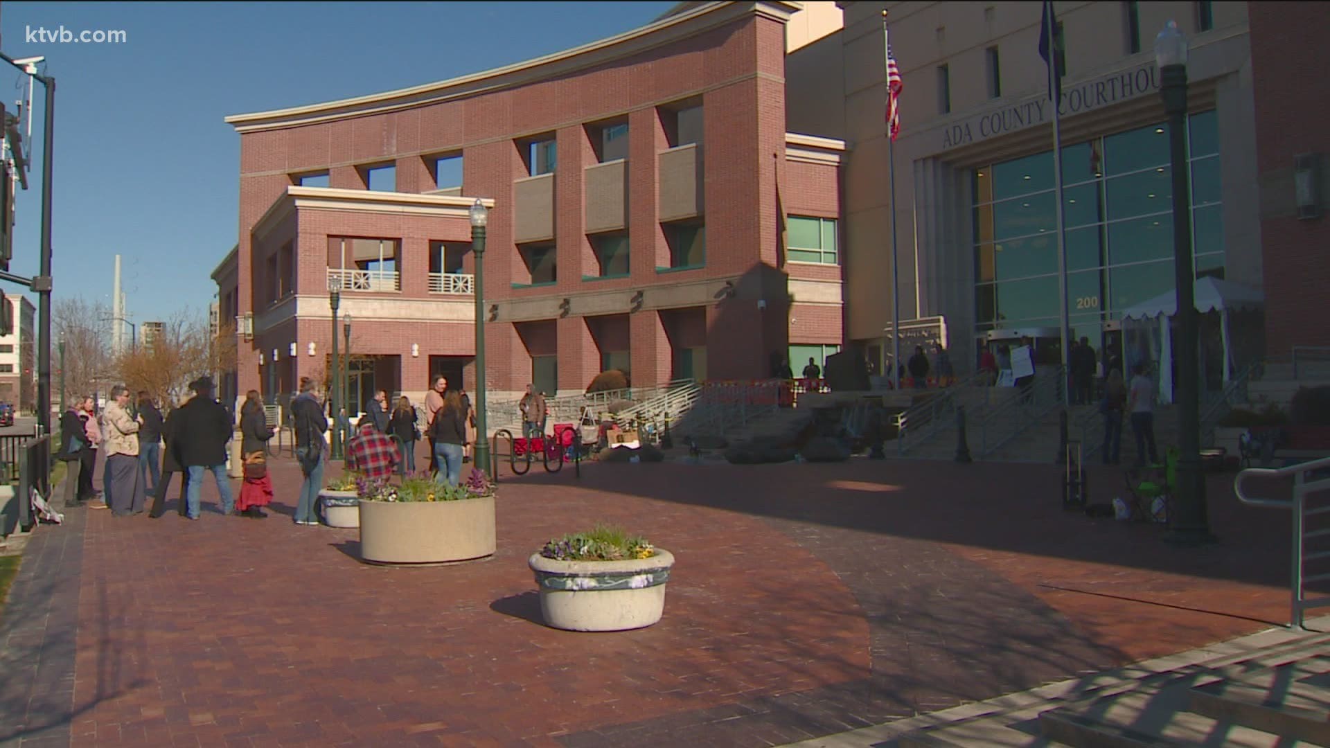 Bundy and his group gathered outside the courthouse Monday morning.  At least one was sent to the hospital after some sort of altercation with police.