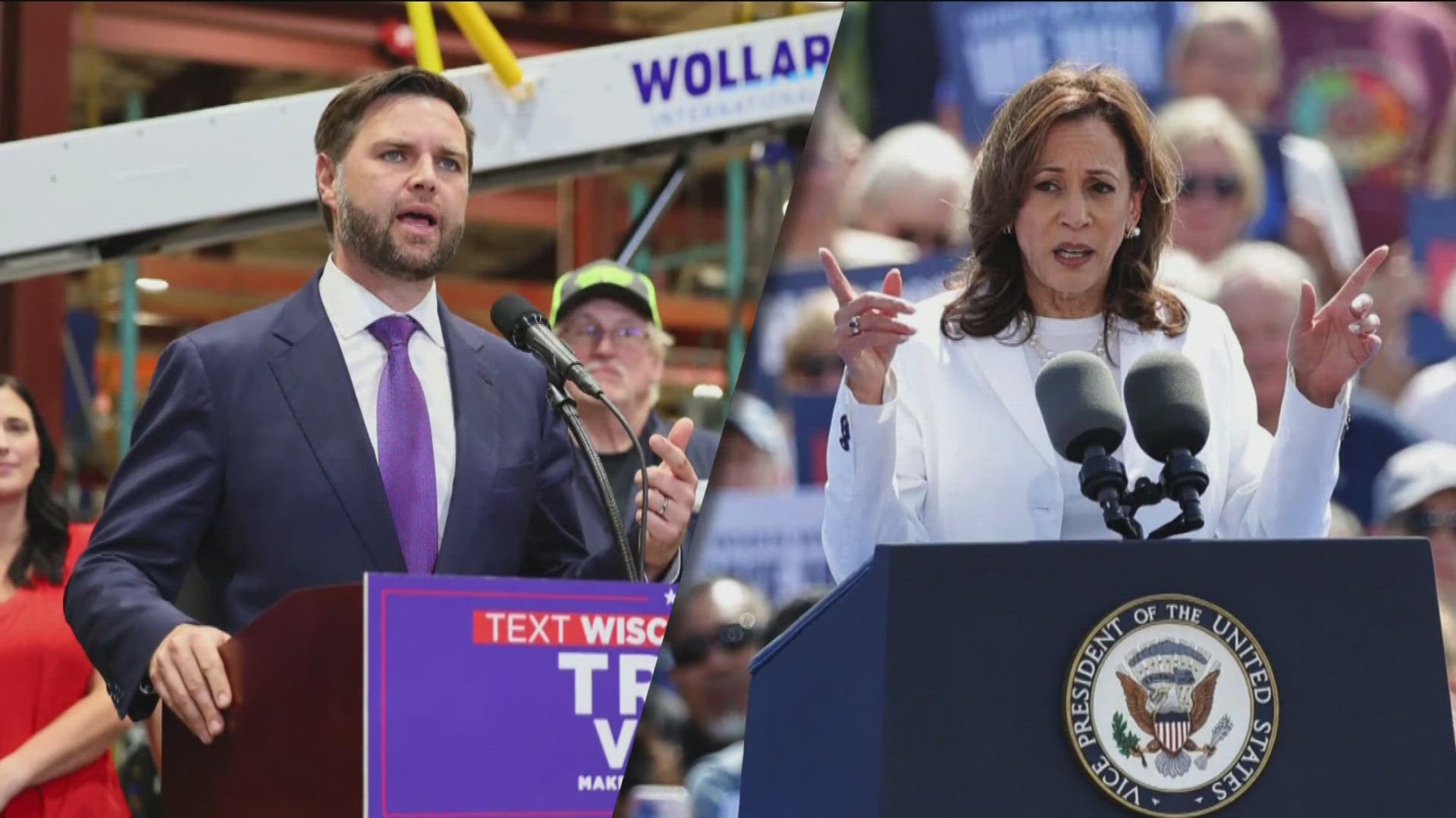 Harris appeared with running mate Tim Walz in Pennsylvania, Michigan, Wisconsin, Arizona and Nevada over the course of the week.