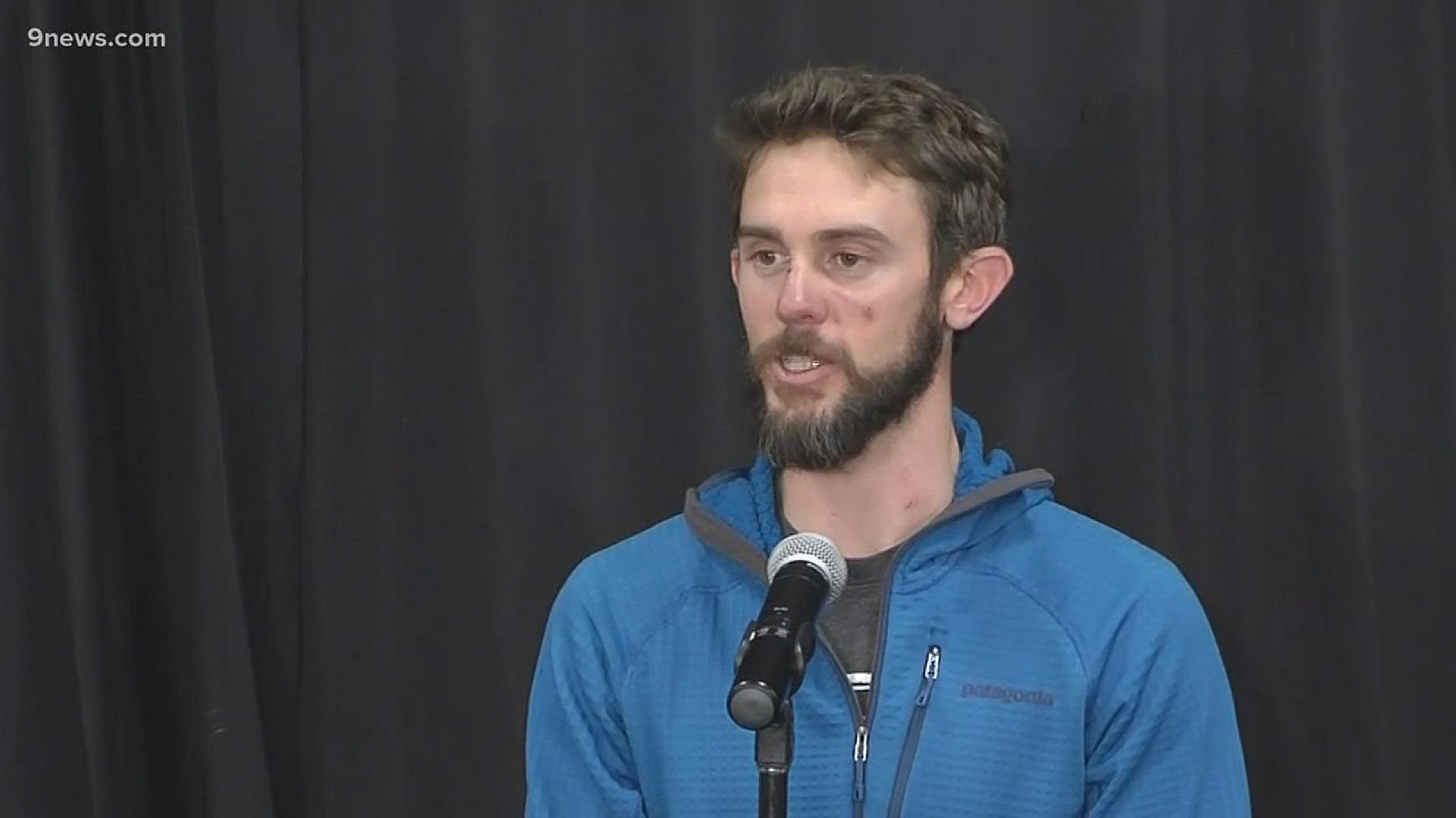 Colorado Parks and Wildlife said the man, identified on Thursday as 31-year-old Travis Kauffman, is "recovering well" after the self-defense attack on Feb. 5.
