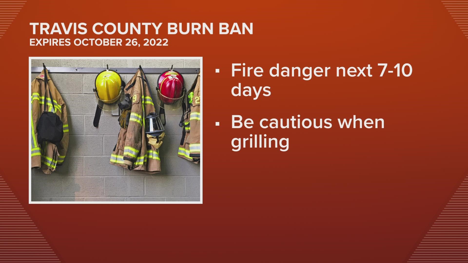 Experts say fire danger will increase over the next seven to 10 days due to minimal rain changes and humidity levels dropping.
