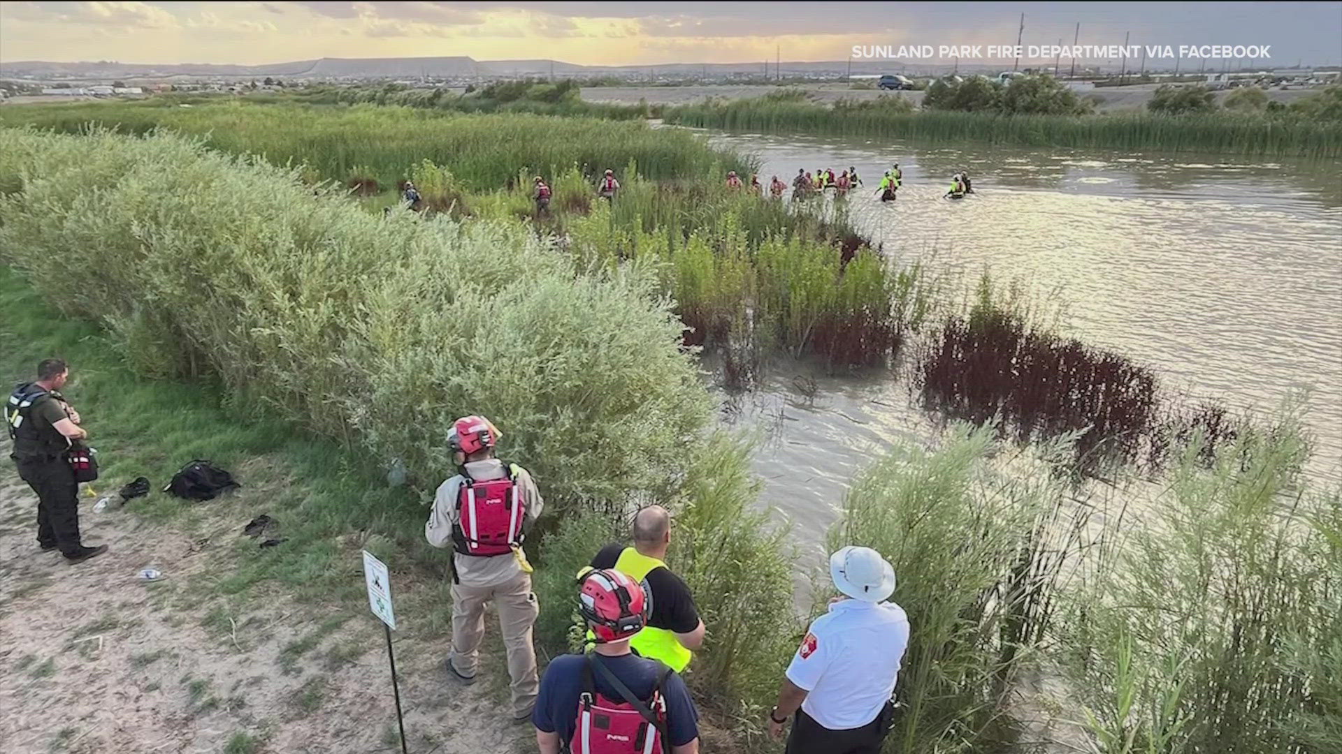 Officials said 54 people were trying to cross the Rio Grande between Sunland Park, New Mexico, and El Paso, Texas, Tuesday night. They all had to be rescued.