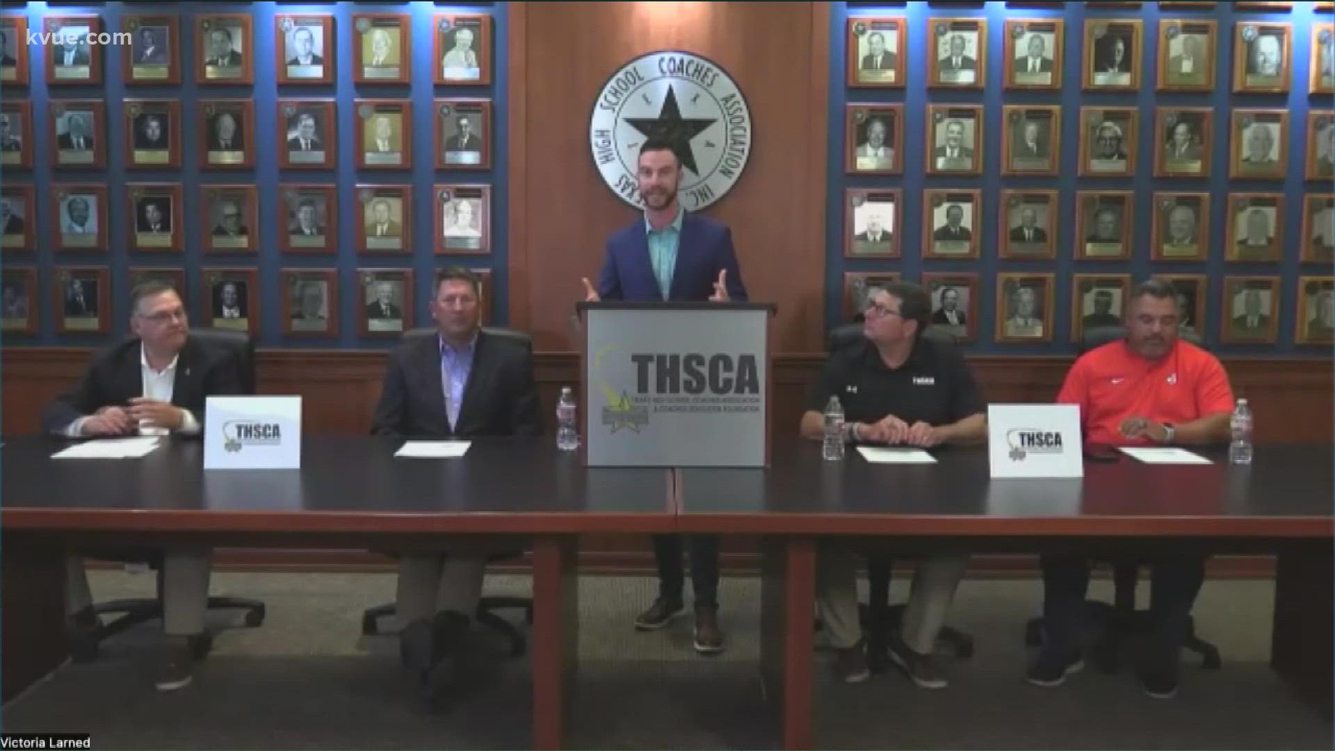 KVUE's Tyler Feldman moderated a panel with the Texas High School Coaches Association and Eccker Sports – a company built to translate name, image and likeness laws.