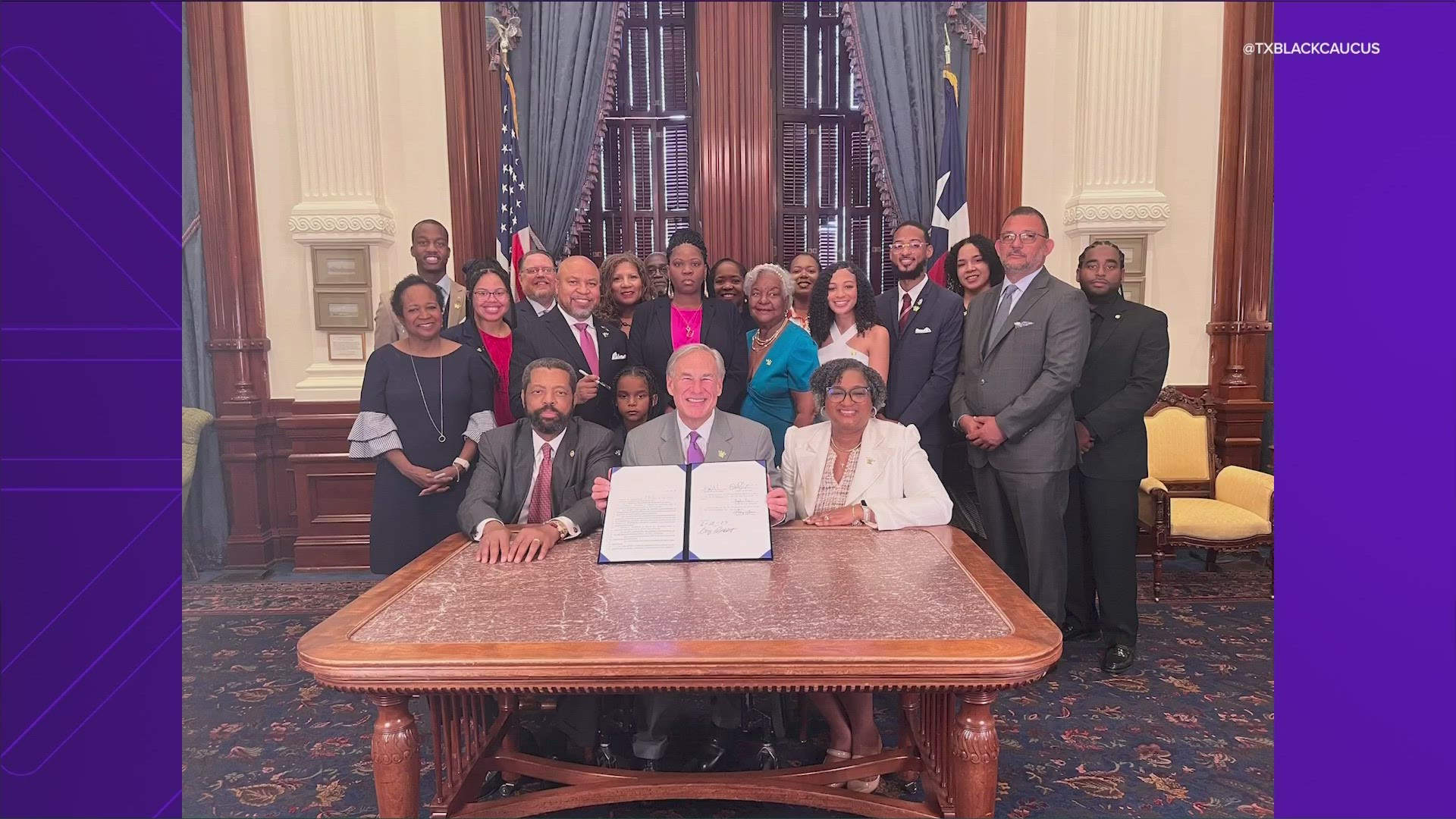 The governor held a ceremonial bill signing for the CROWN Act.