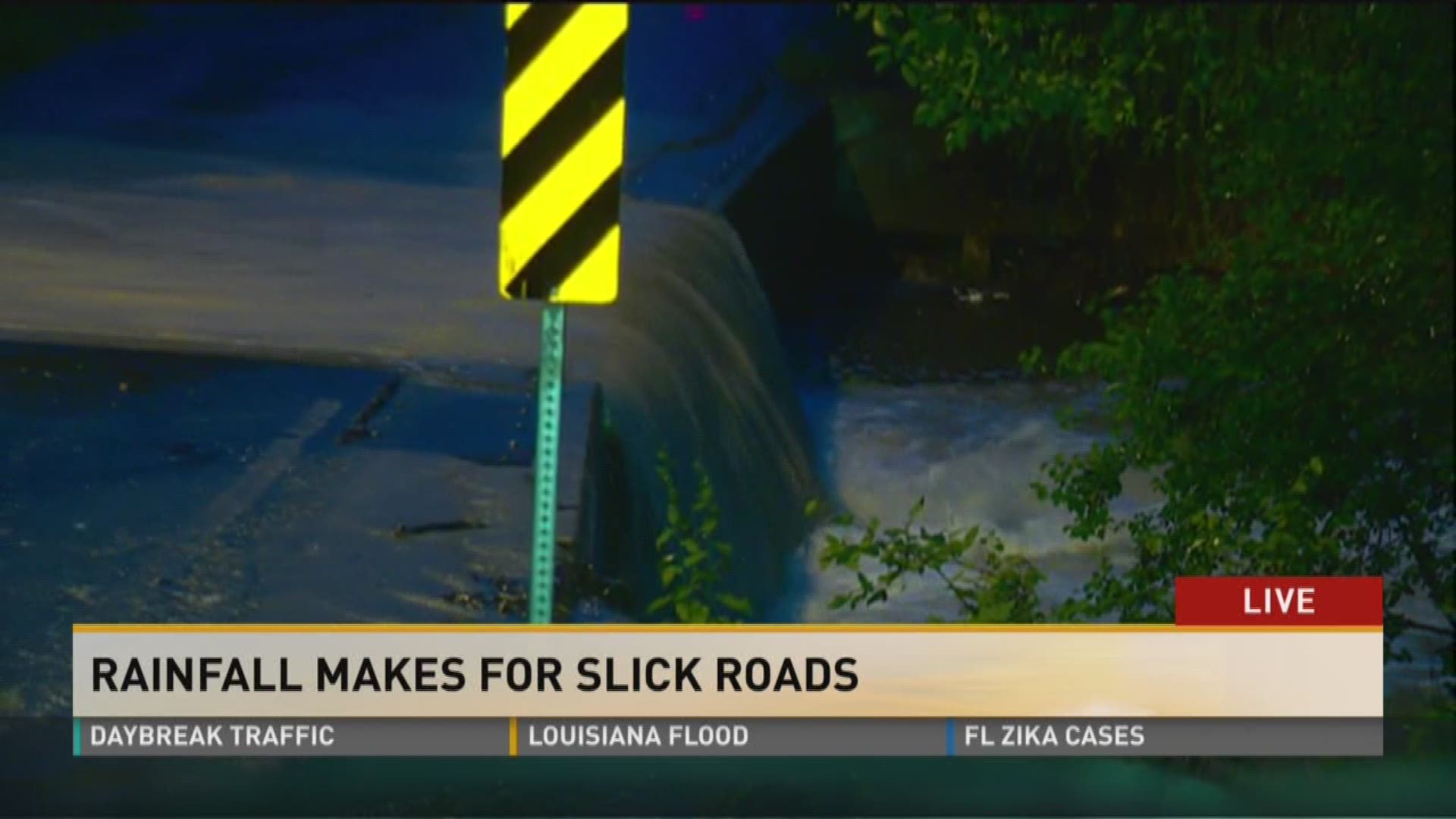 Rainfall makes for slick roads