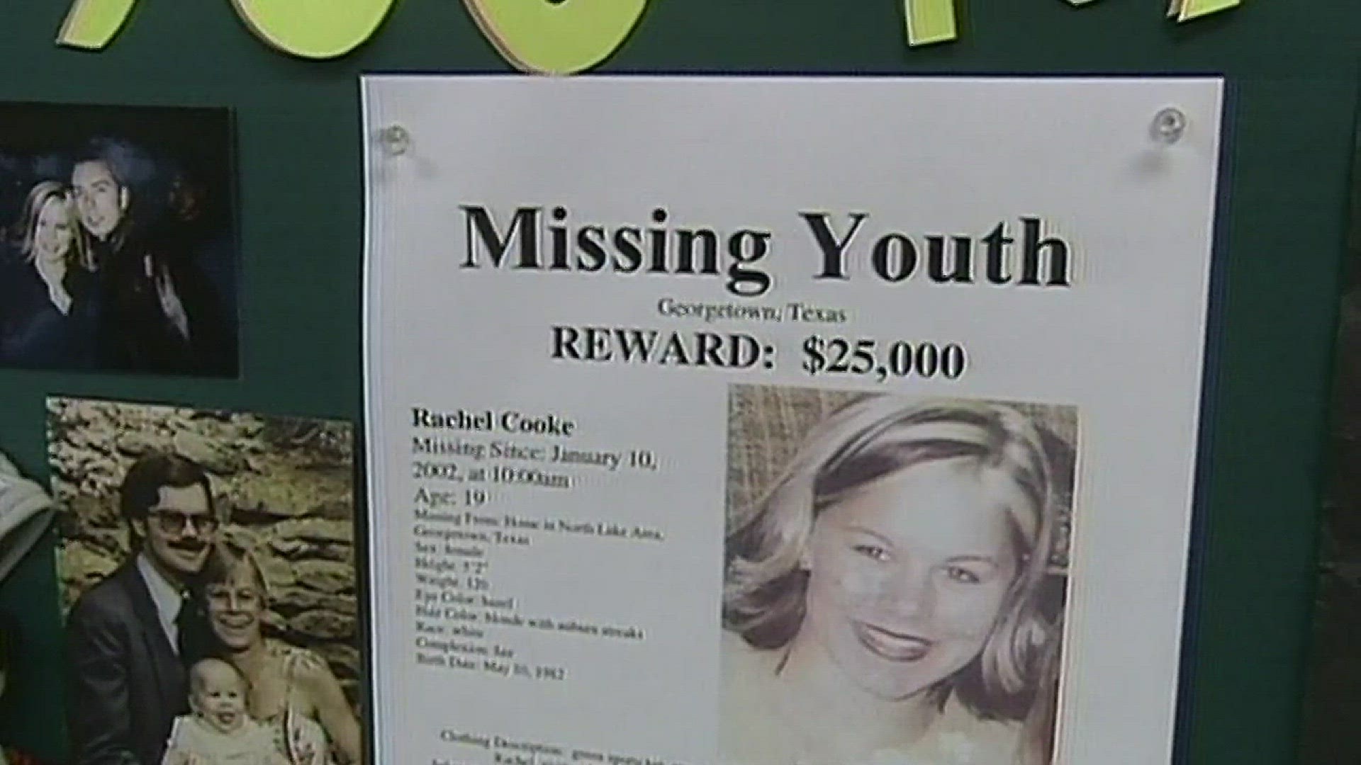 FBI and Williamson County authorities began searching an area near Liberty Hill on Friday after receiving a tip into the January 2002 disappearance of 19-year-old Rachel Cooke.