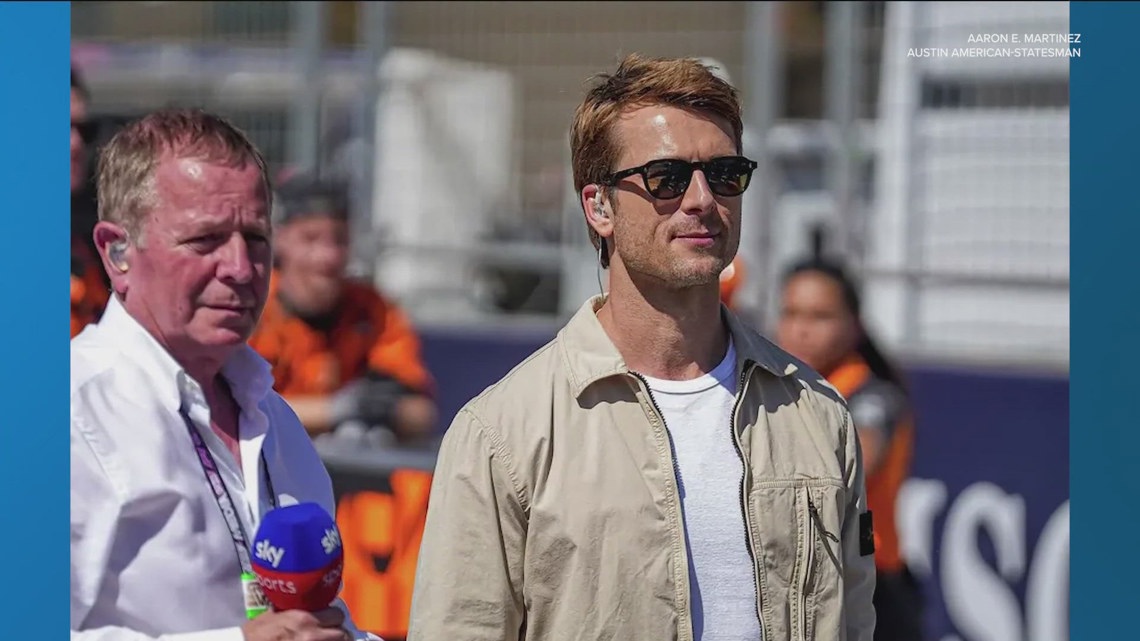 Glen Powell, Adele among celebrities at U.S. Grand Prix in Austin