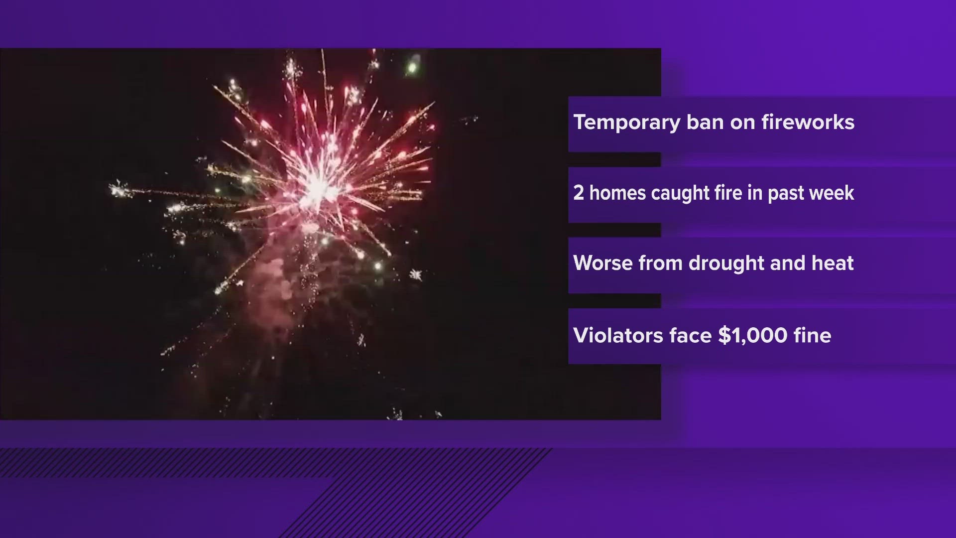 Travis County is temporarily banning fireworks.