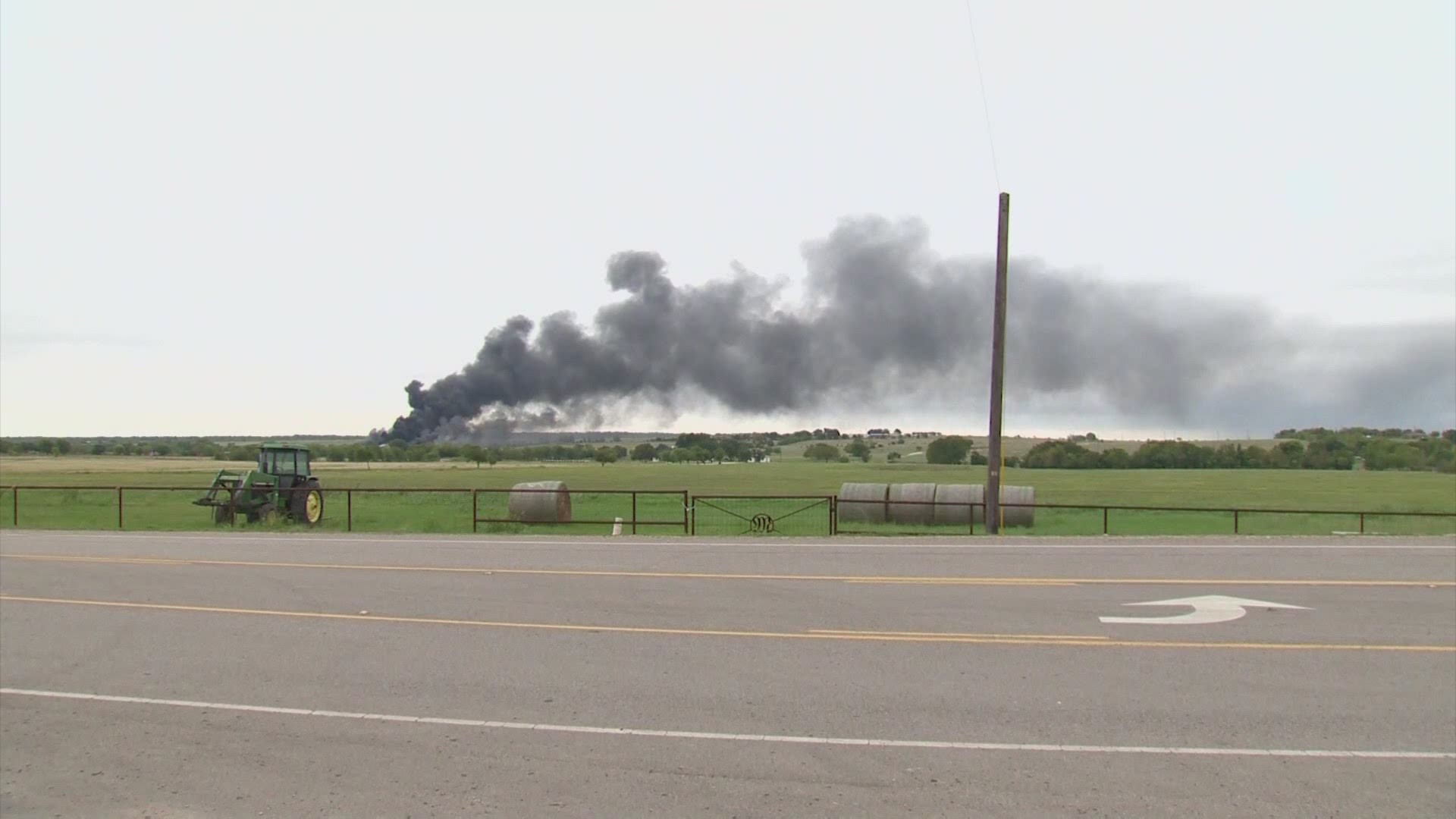 A fire was burning at a Williamson County plastic plant on Thursday night. Thick smoke billowed into the air for hours.