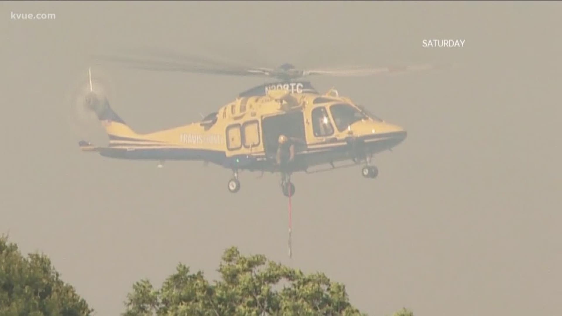 Crews are working to contain a brush fire in South Austin that started Saturday afternoon.