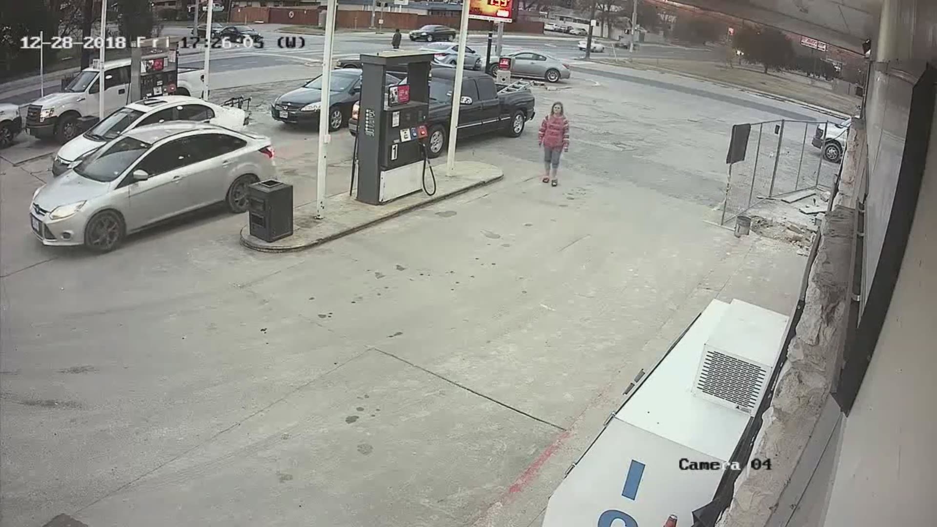 Days before her body was found naked in the woods in Austin, a video shows her walking through the parking lot of a gas station.