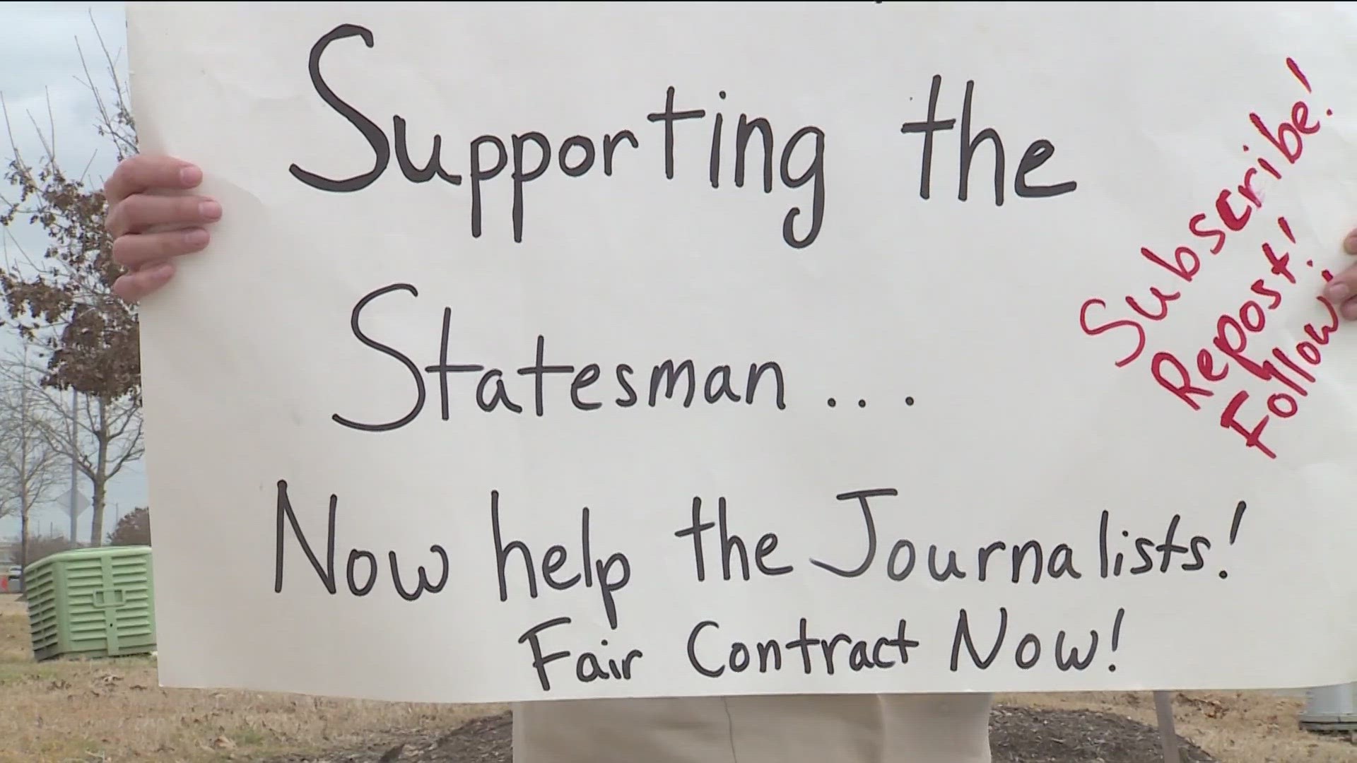 Union workers said they want Gannett, the Statesman's parent company, to set a floor salary of $60,000 annually for employees.