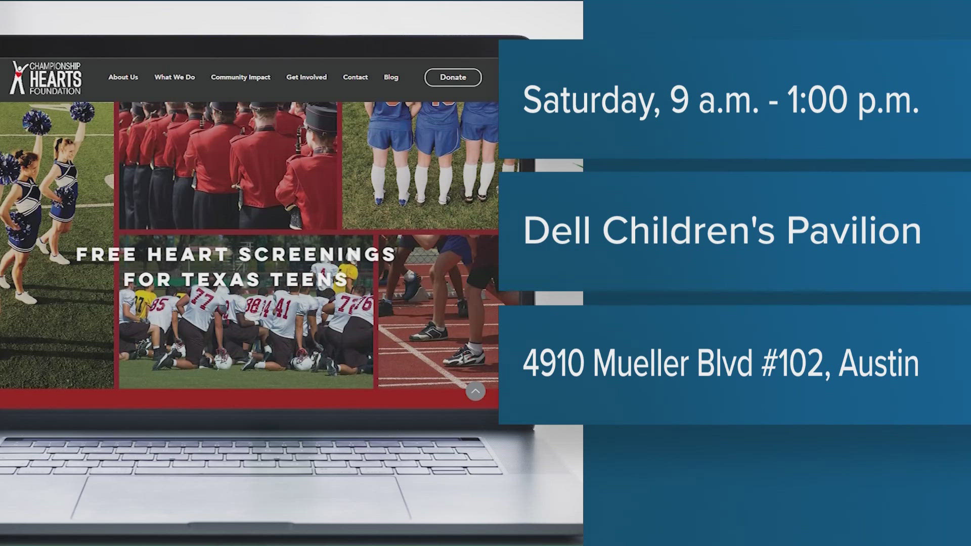 Teenagers between 14-18 can receive screenings starting at 9 a.m. at Dell Children's Specialty Pavilion, but sign-up spots are limited. 