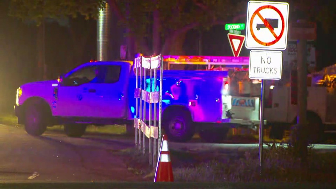 Downed utility pole prompts road closures along roadway in Manchaca