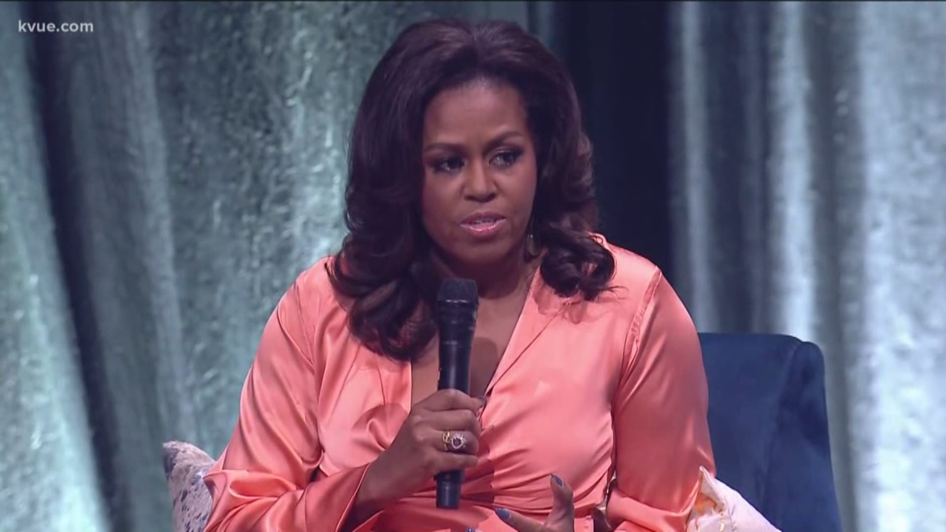 Former First Lady Michelle Obama stopped in Austin to speak to a packed crowd at the Frank Erwin Center.