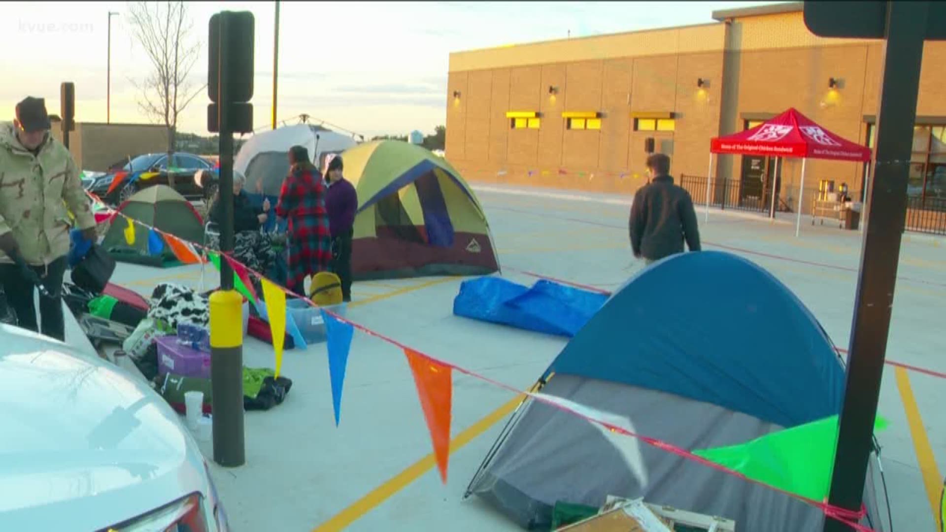 People are prepared to camp out until 6 a.m. Thursday morning for a free year of Chick-fil-A.
This contest is ahead of the store opening a new Austin location.