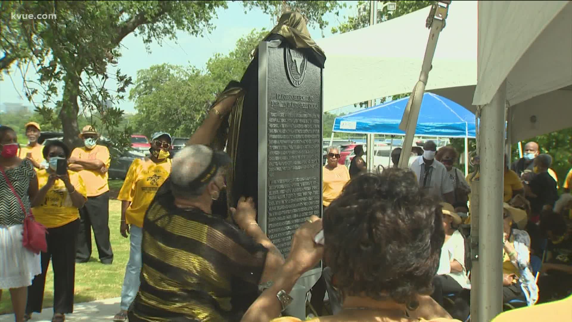 A historical marker now shows where Austin's only Black public high school was once located.
