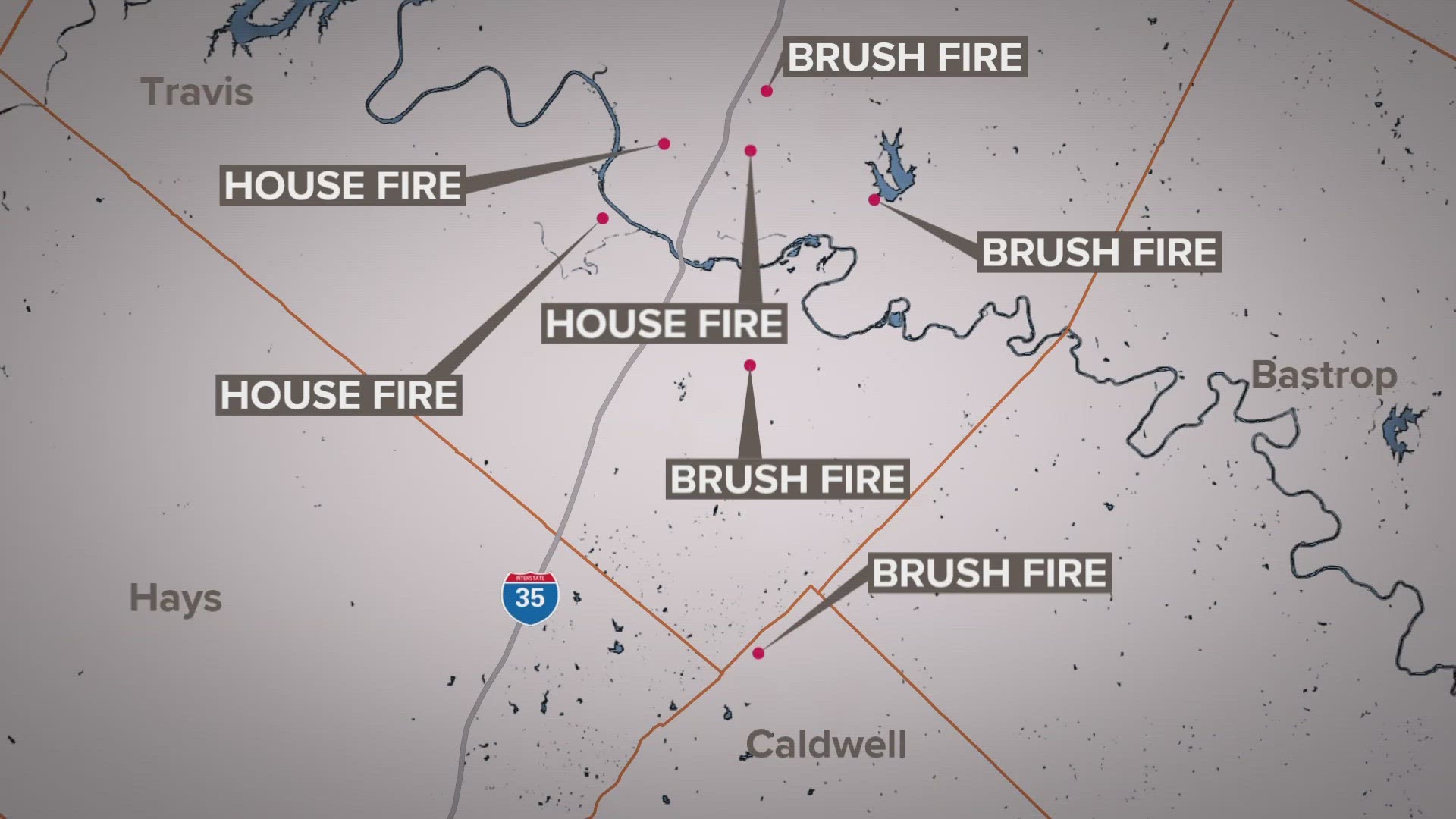 In the last 24 hours, Austin firefighters have responded to at least seven different incidents across Travis County and as far south as Buda.