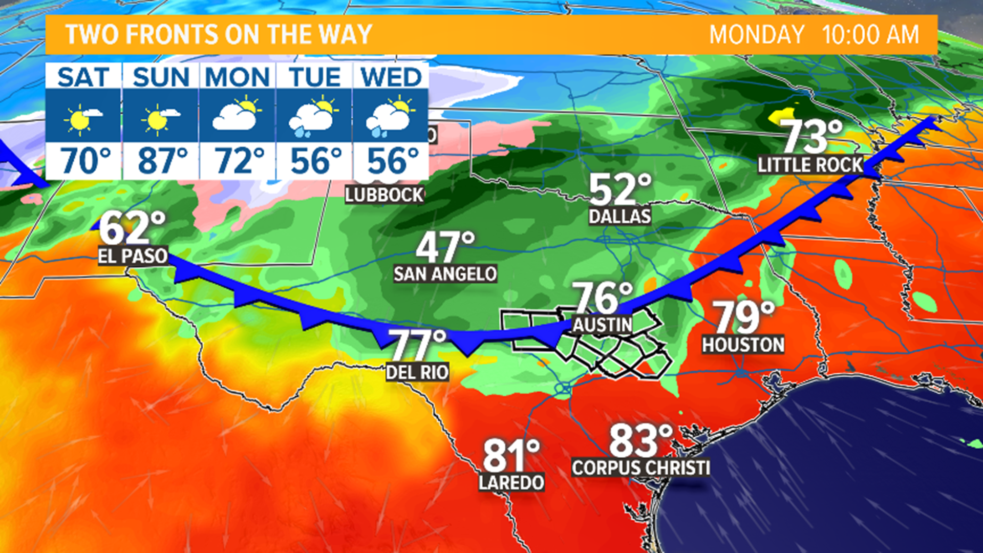 Austin weather: Tracking two cold fronts this week | kvue.com