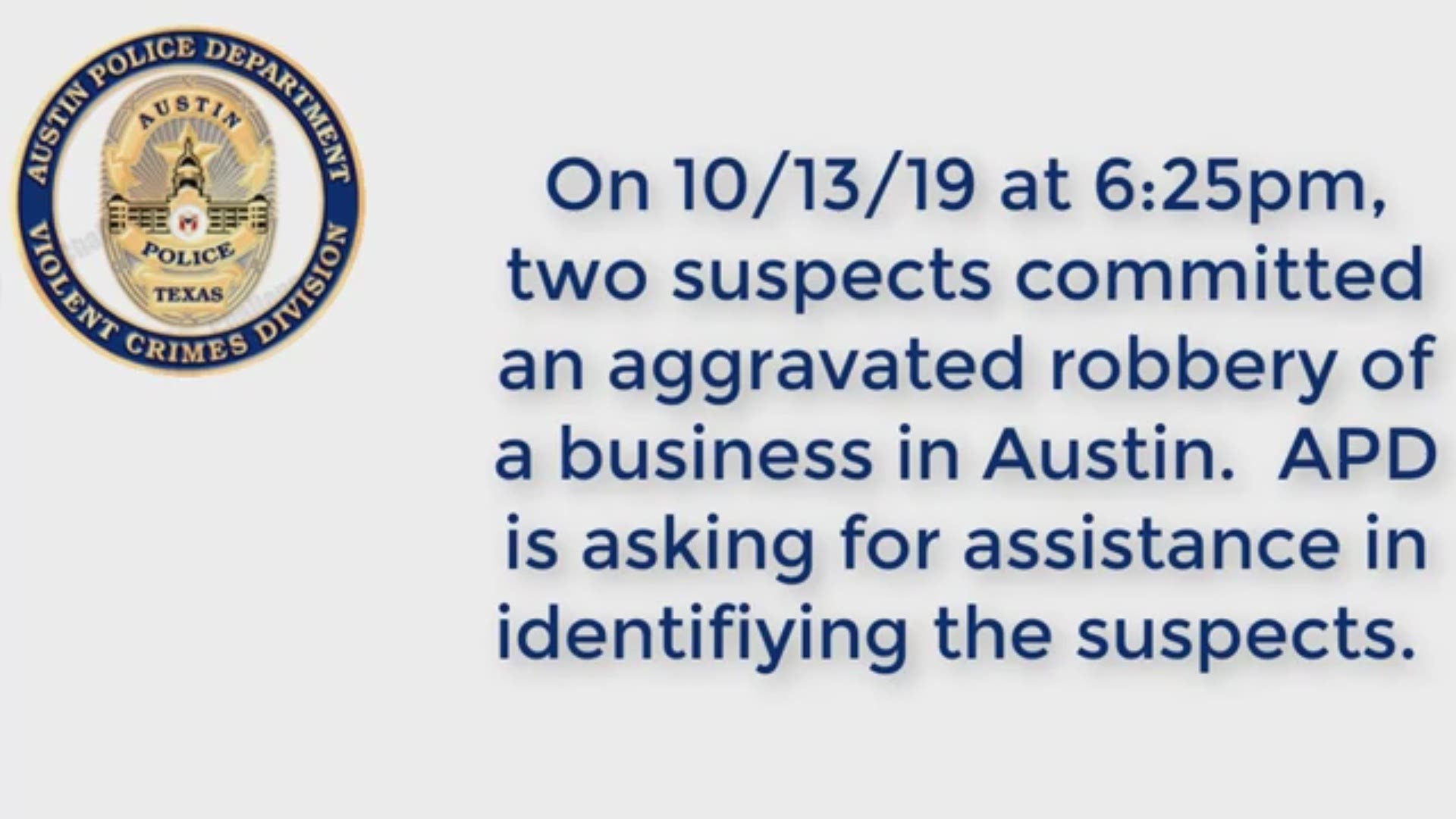 The incident occurred at Iris Jewelry Store on Parkfield Drive in Austin on Oct. 13, 2019.