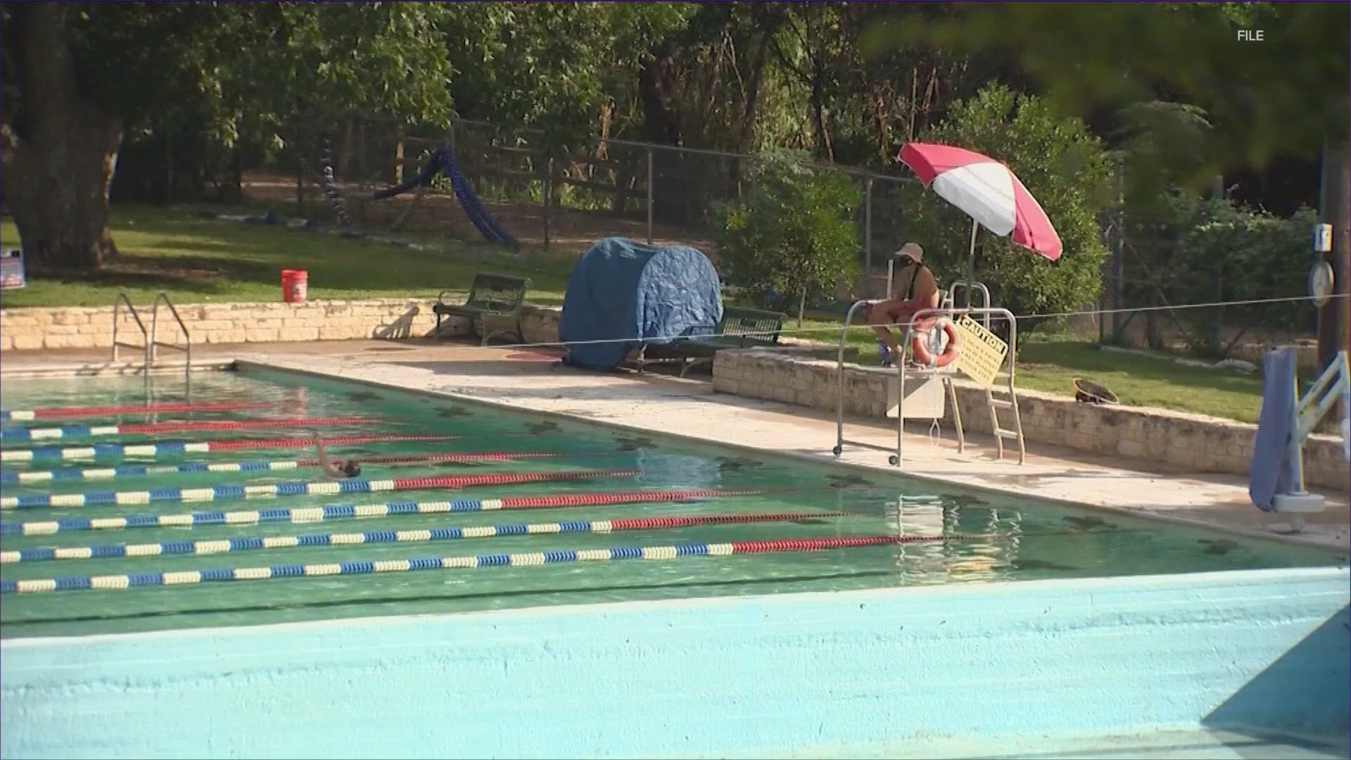 Martin Pool on East Cesar Chavez is closed for repairs following recent rains.