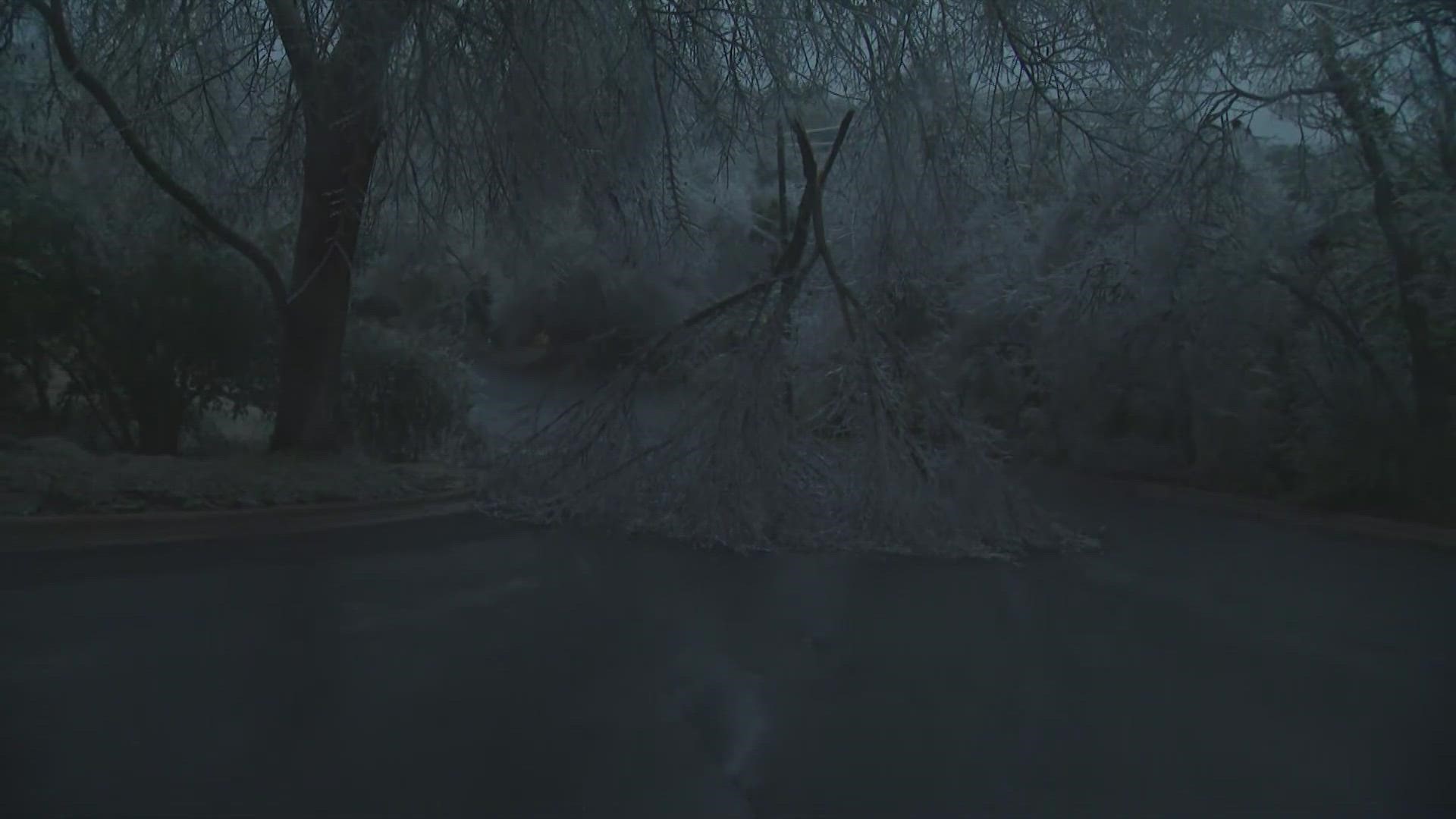 KVUE's Tony Plohetski shows us what one Austin neighborhood looks like as ice causes power outages.