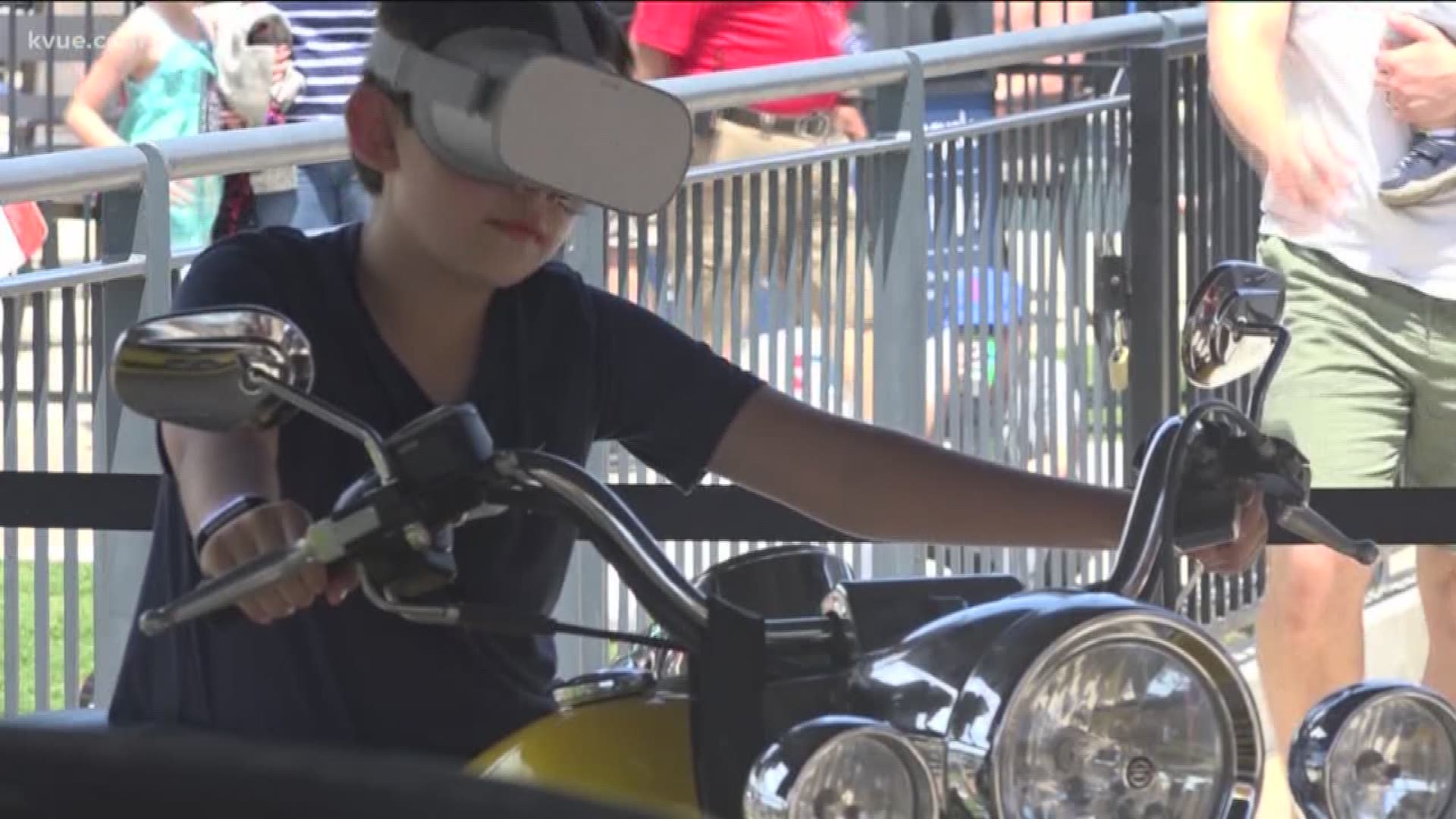 TxDOT hosted a virtual reality game at the Dell Diamond in Round Rock to raise driver awareness for motorcycle safety.