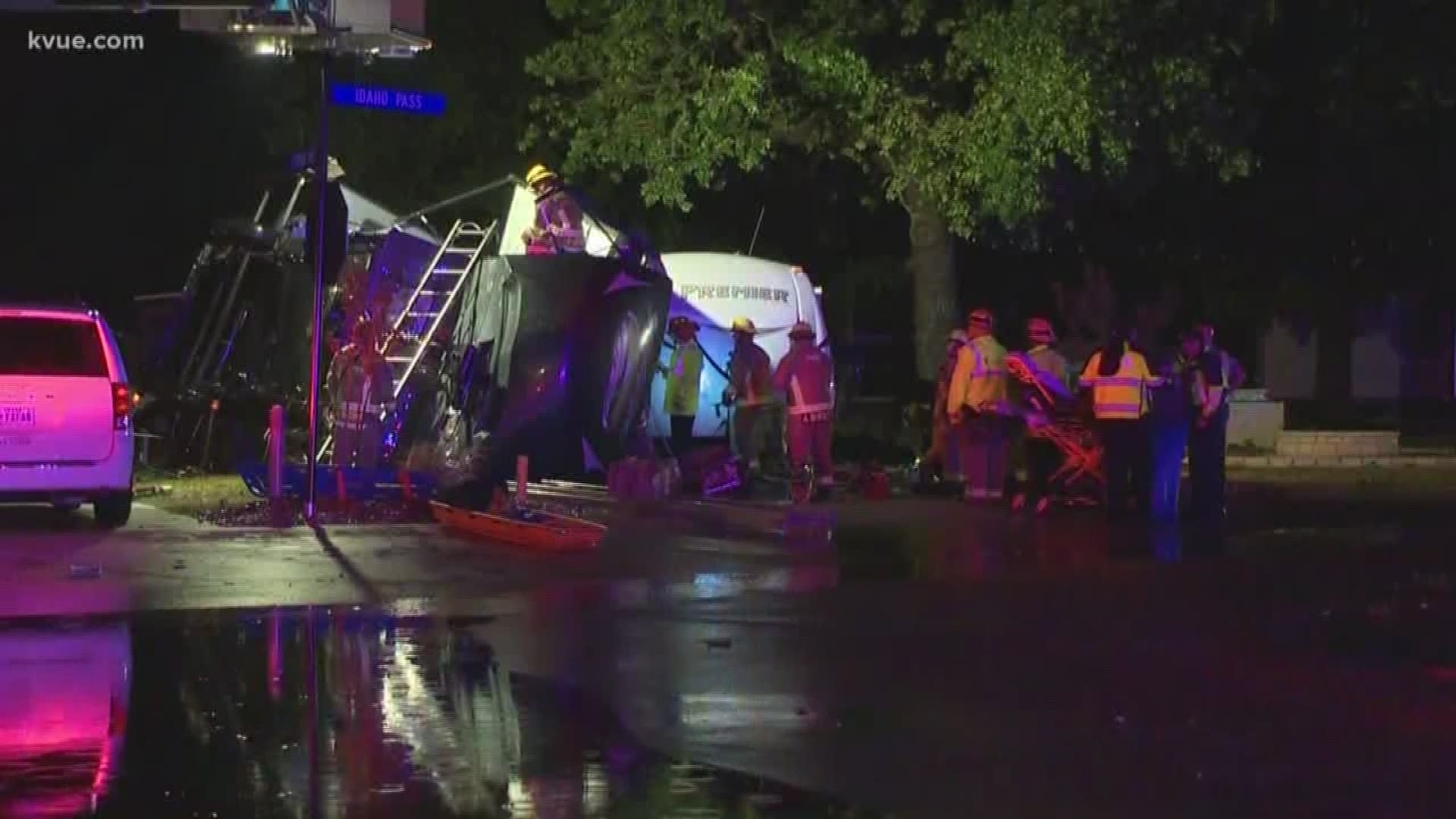 Storm believed to have tipped over mobile trailer in Austin