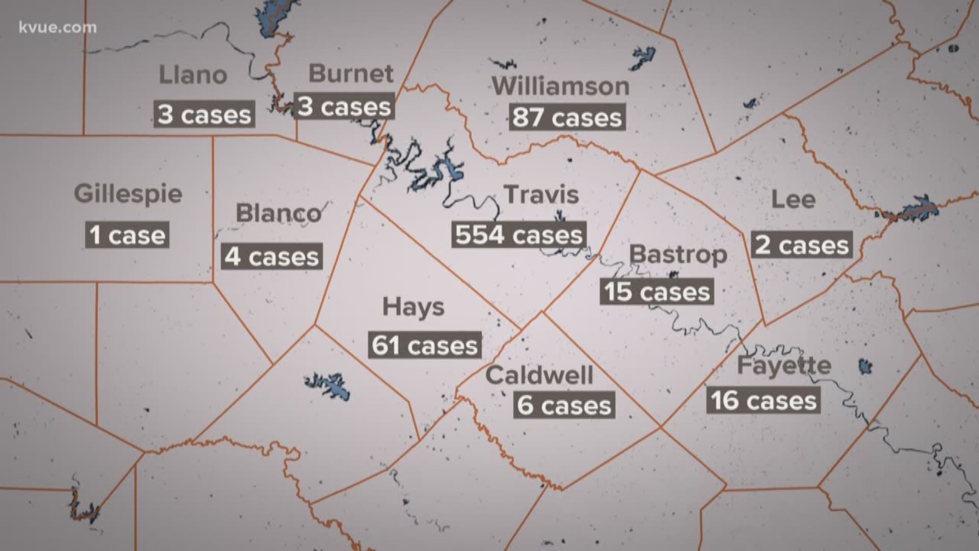Travis County has confirmed 52 new cases and its 7th death.
