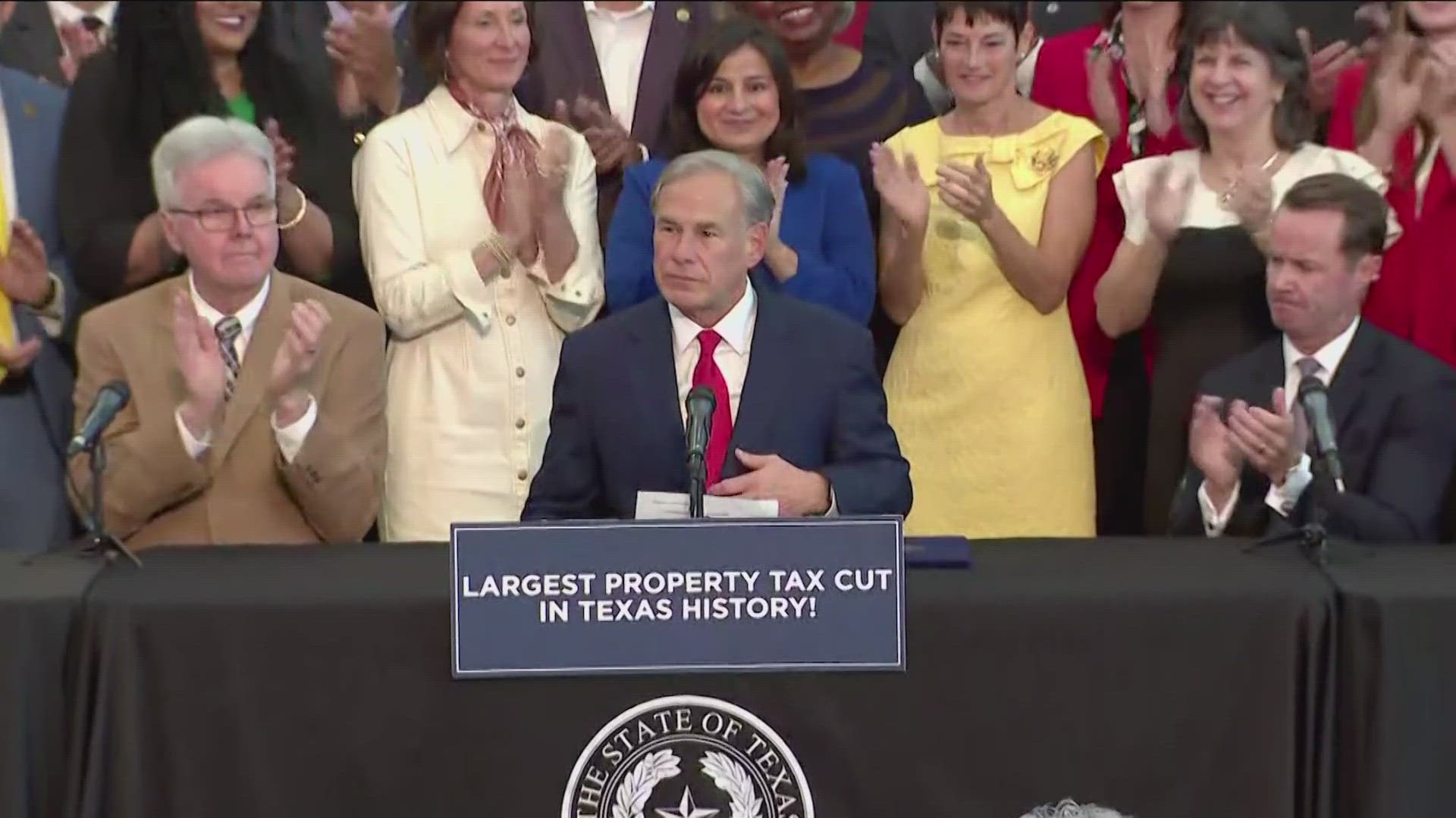 Texas Gov. Greg Abbott holds signing ceremony for property tax relief
