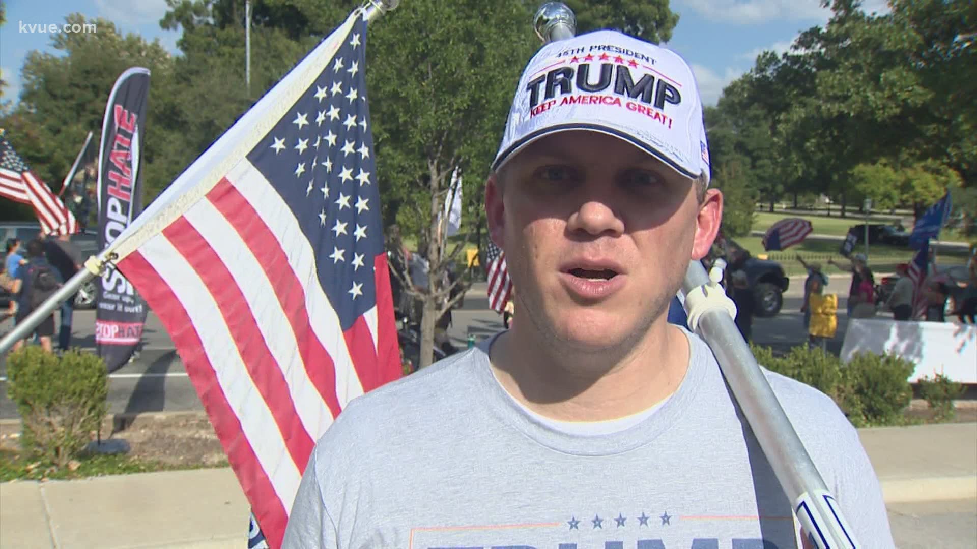 President Trump's supporters gathered in Austin on Saturday afternoon for a rally against the election results. Many came from all over the state.