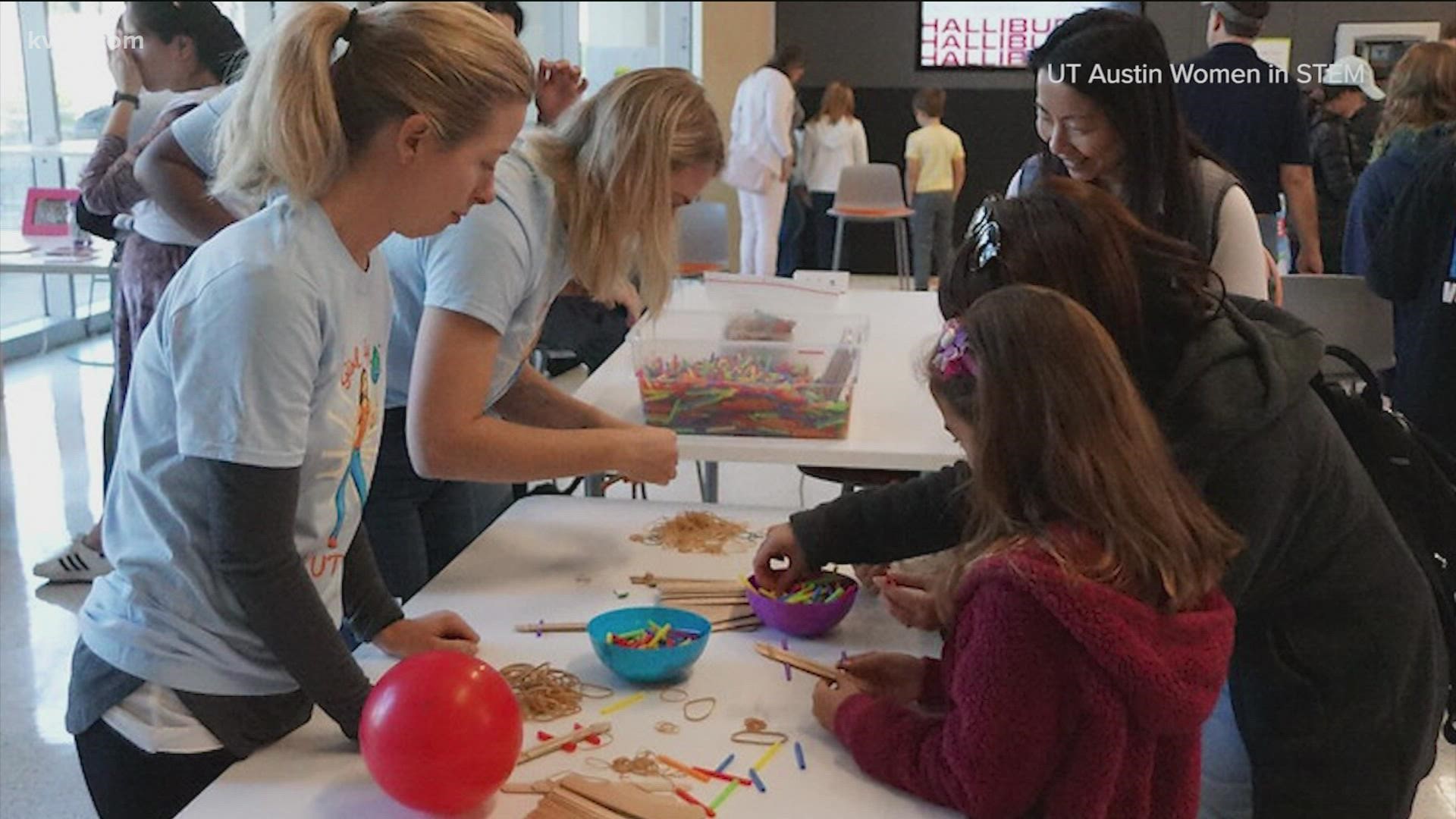 WiSTEM, Women in STEM, hosts its big annual Girl Day at UT event, bringing together thousands of K-12 students for a day of hands-on STEM activities.
