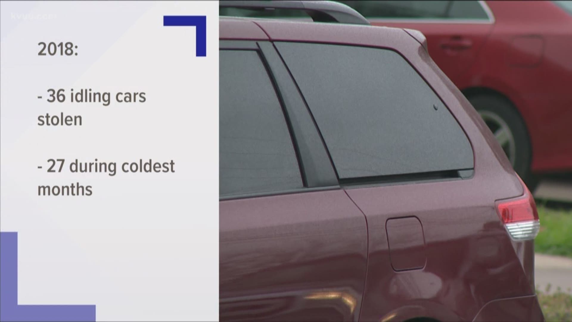 Last year alone, thieves drove off with 36 cars that people left running on driveways or apartment parking lots.
