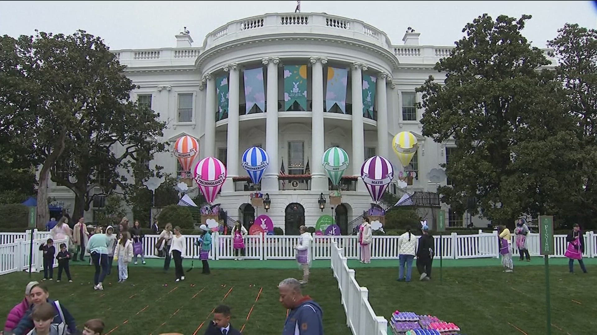 A thunderstorm didn't stop the White House from hosting its annual Easter Egg Roll.