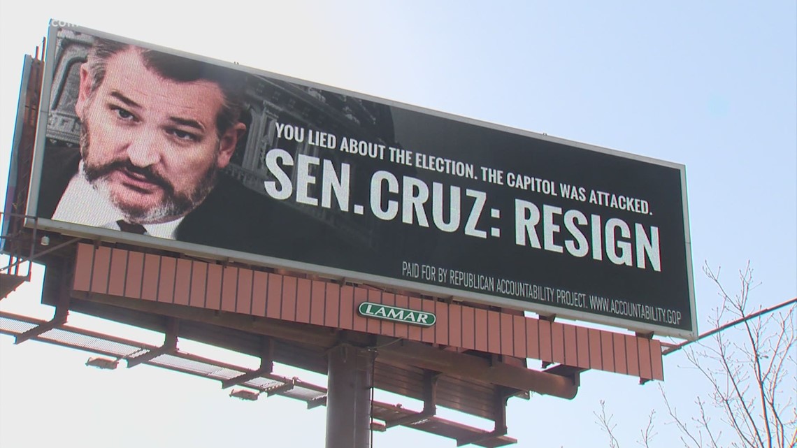 Republican-backed group calls on Sen. Ted Cruz to resign with billboards