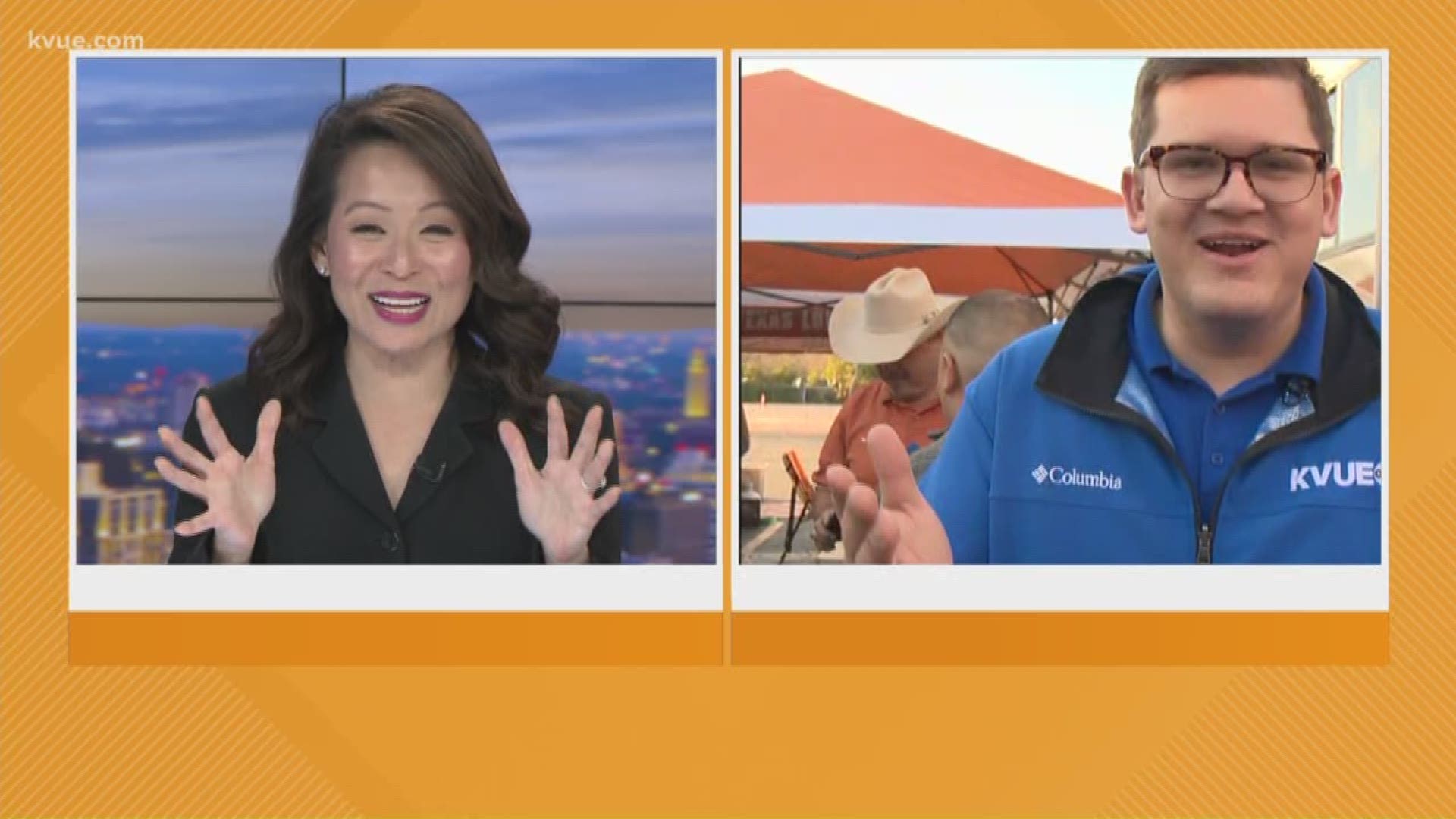 KVUE's Hank Cavagnaro took the viewers for a tour of H-E-B's UT Tailgate of the Year.