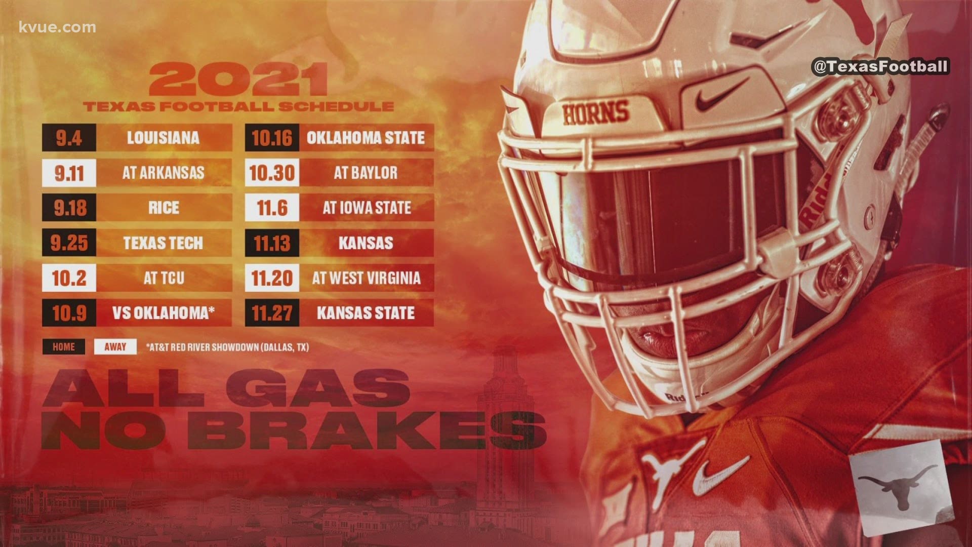 UT Football 2021 Schedule Here s Who The Longhorns Are Playing Kvue