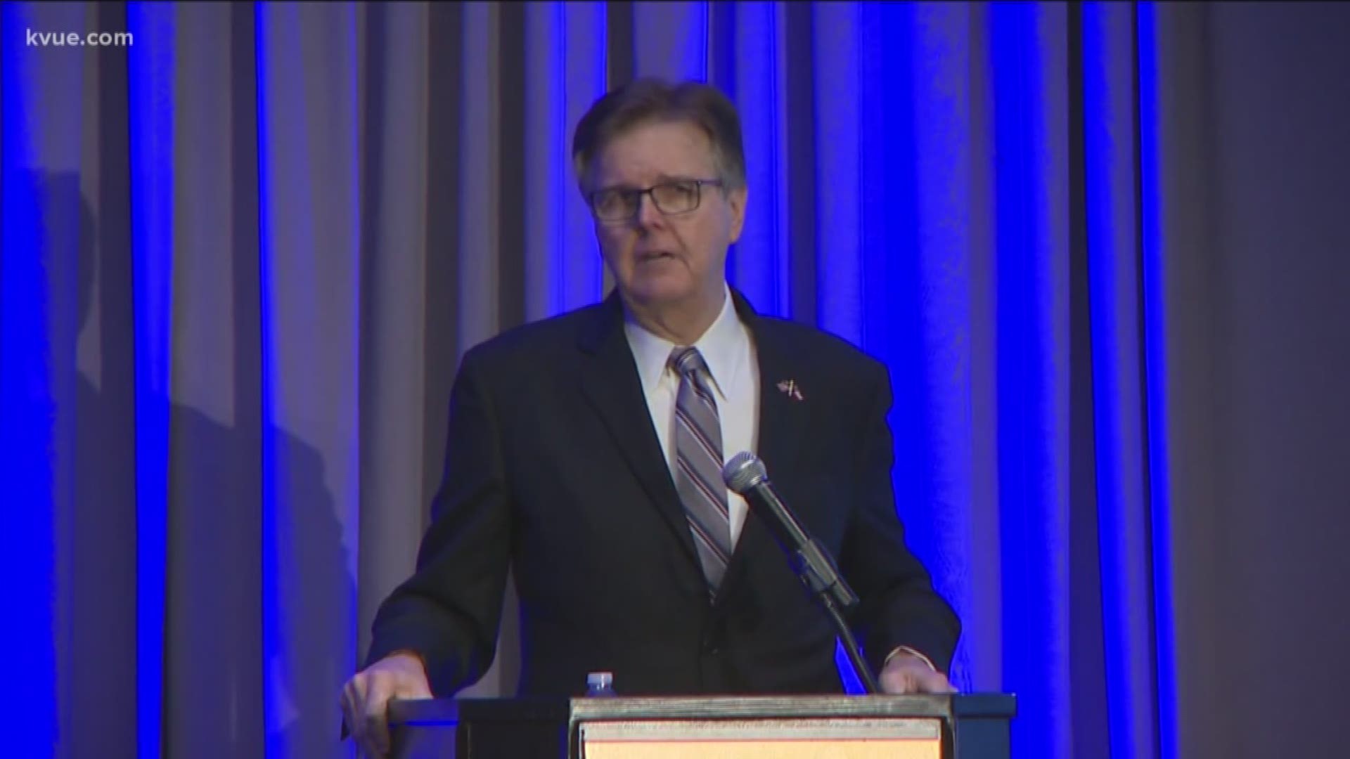 Lt. Gov. Dan Patrick talked to reporters about his offer to the president to have Texas help build the border wall.