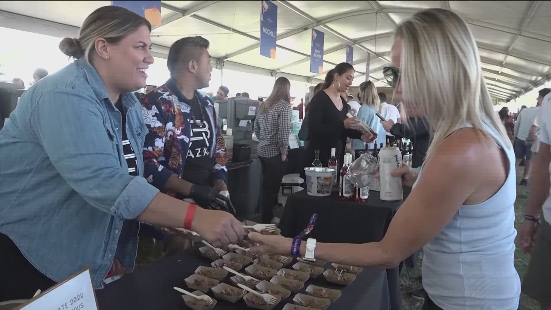 The Austin Food and Wine Festival has returned to Auditorium Shores. The two-day event is filled with wine paired with small bites from renowned chefs.