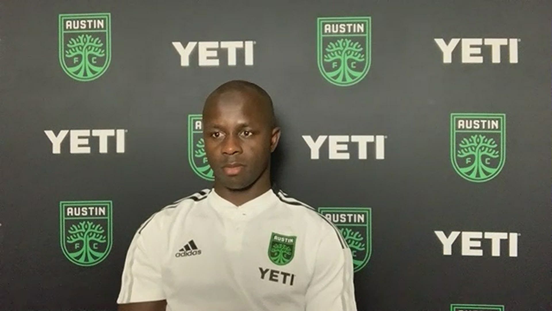 Austin FC forward Kekuta Manneh speaks to the media after the club's 1-0 loss to Nashville SC.