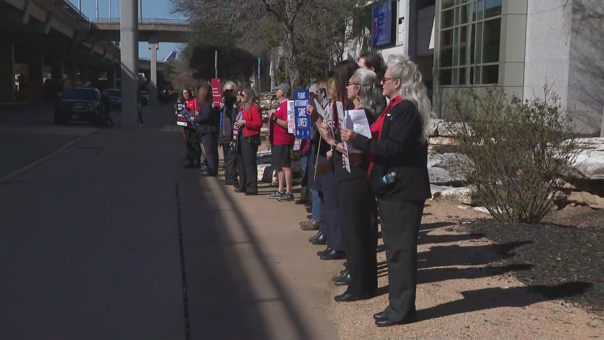 KVUE's Eric Pointer spoke with one of the flight attendants picketing outside the Austin airport Tuesday morning.